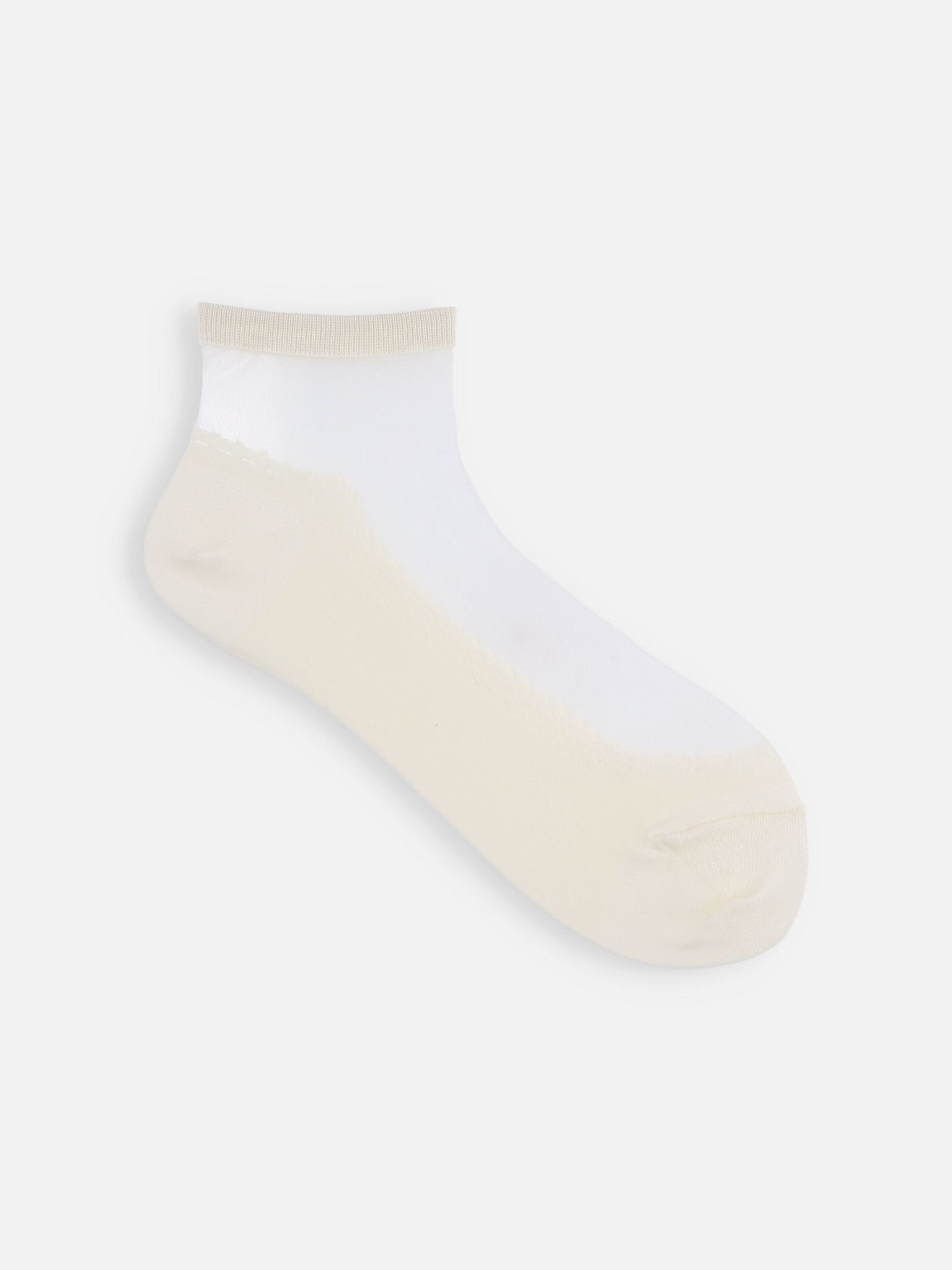 Calzini trasparenti alla caviglia con ballerine di fronte S