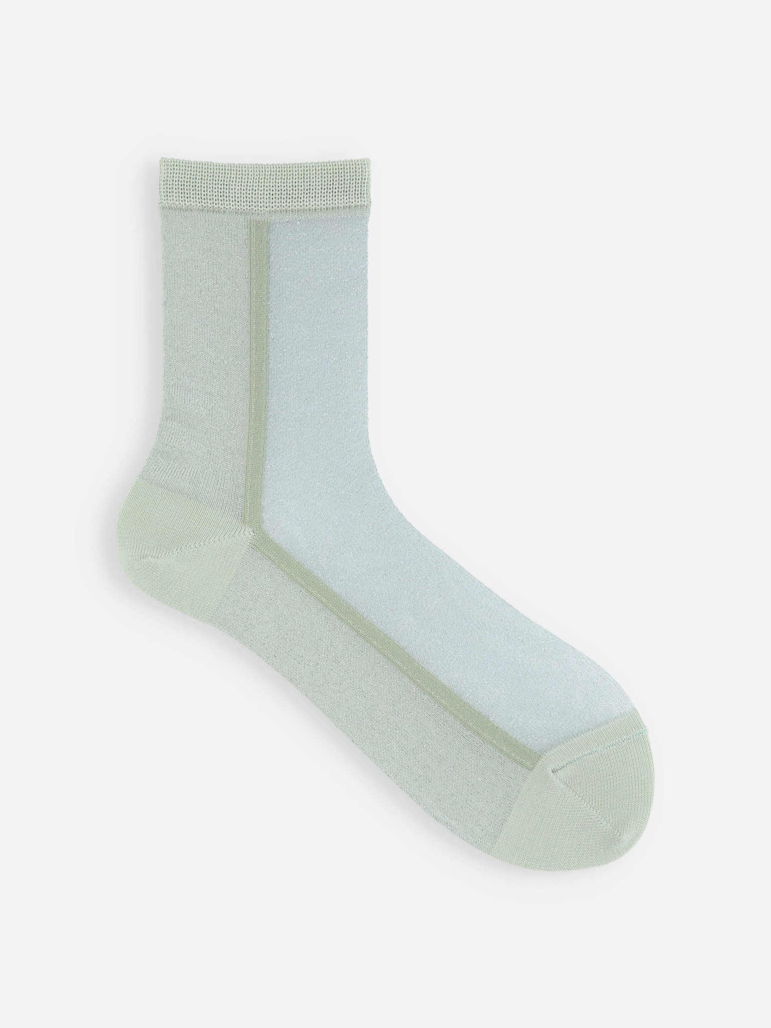 Sparkly Panel Bicolour Low Crew Socks