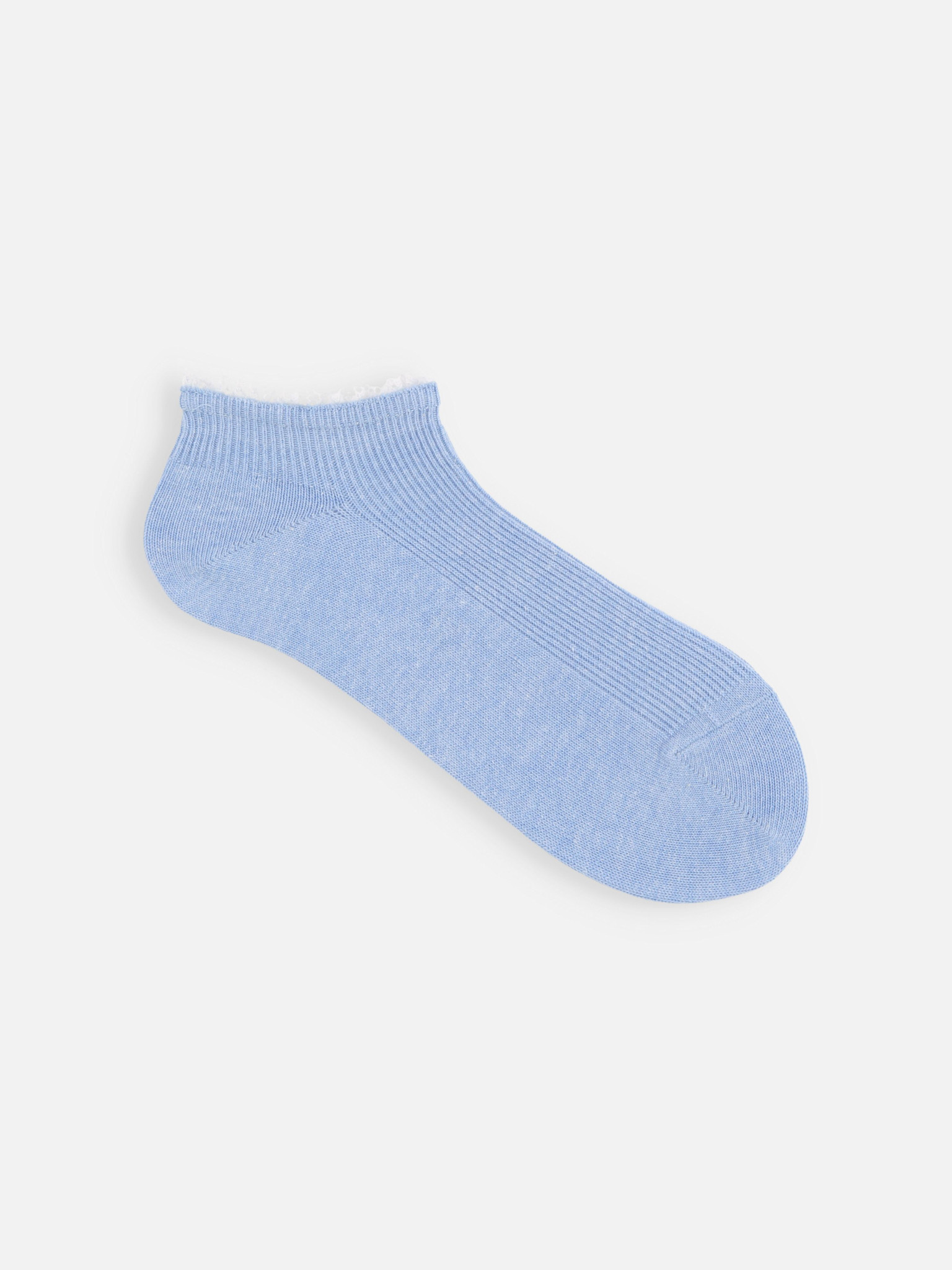 Witte sneakersokken met ribbels en ruches