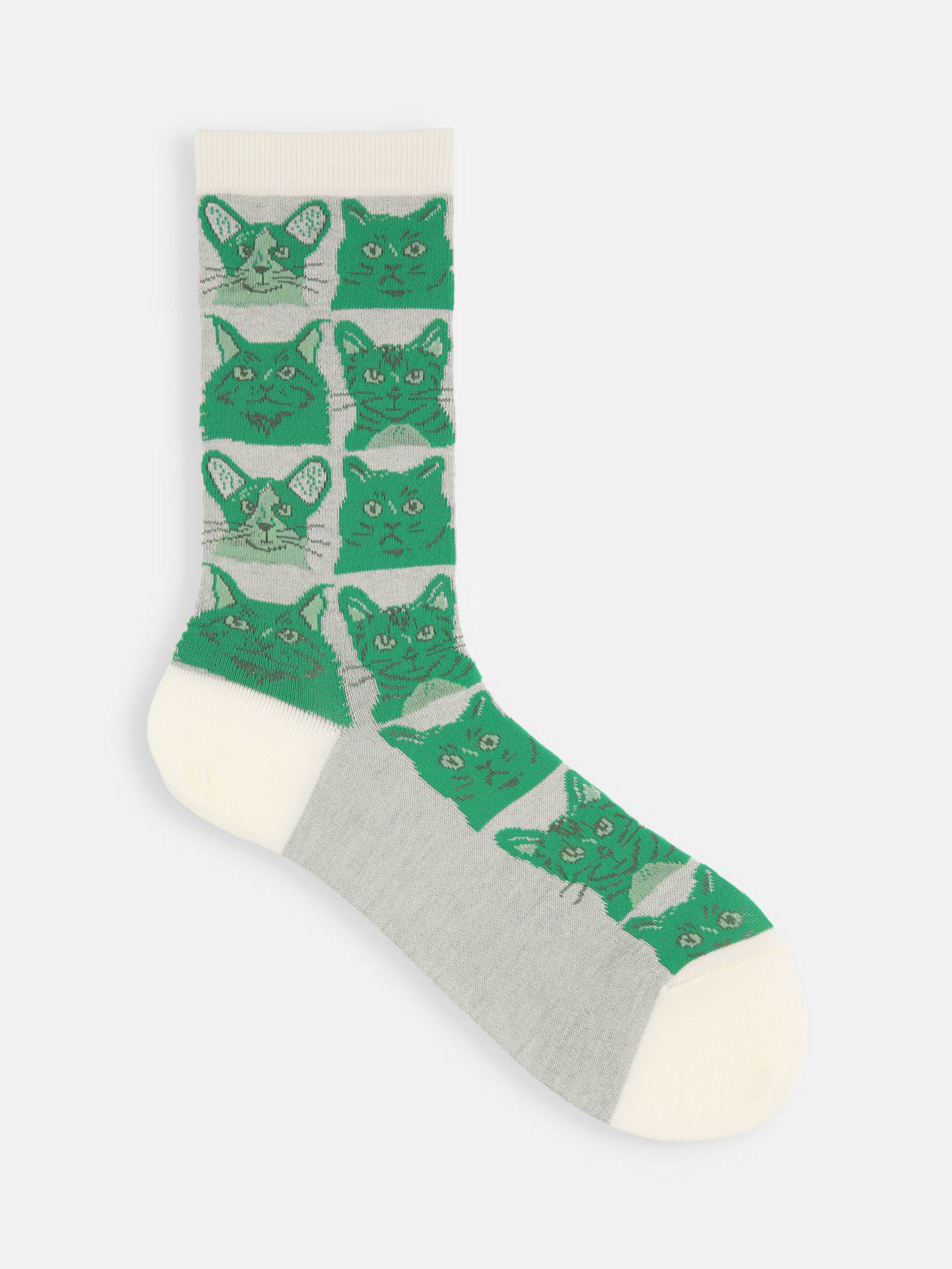 Calcetines hasta la rodilla con estampado de gato manga, talla S