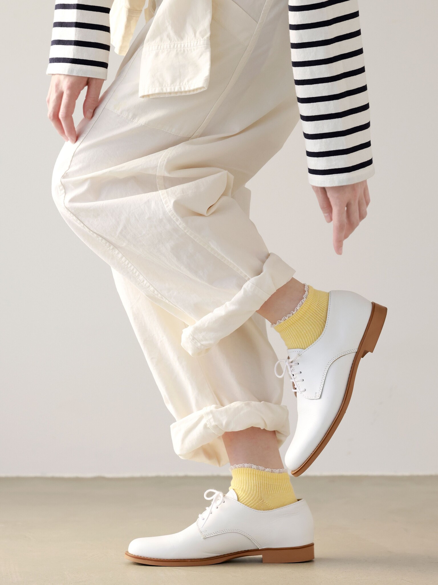 Witte sneakersokken met ribbels en ruches