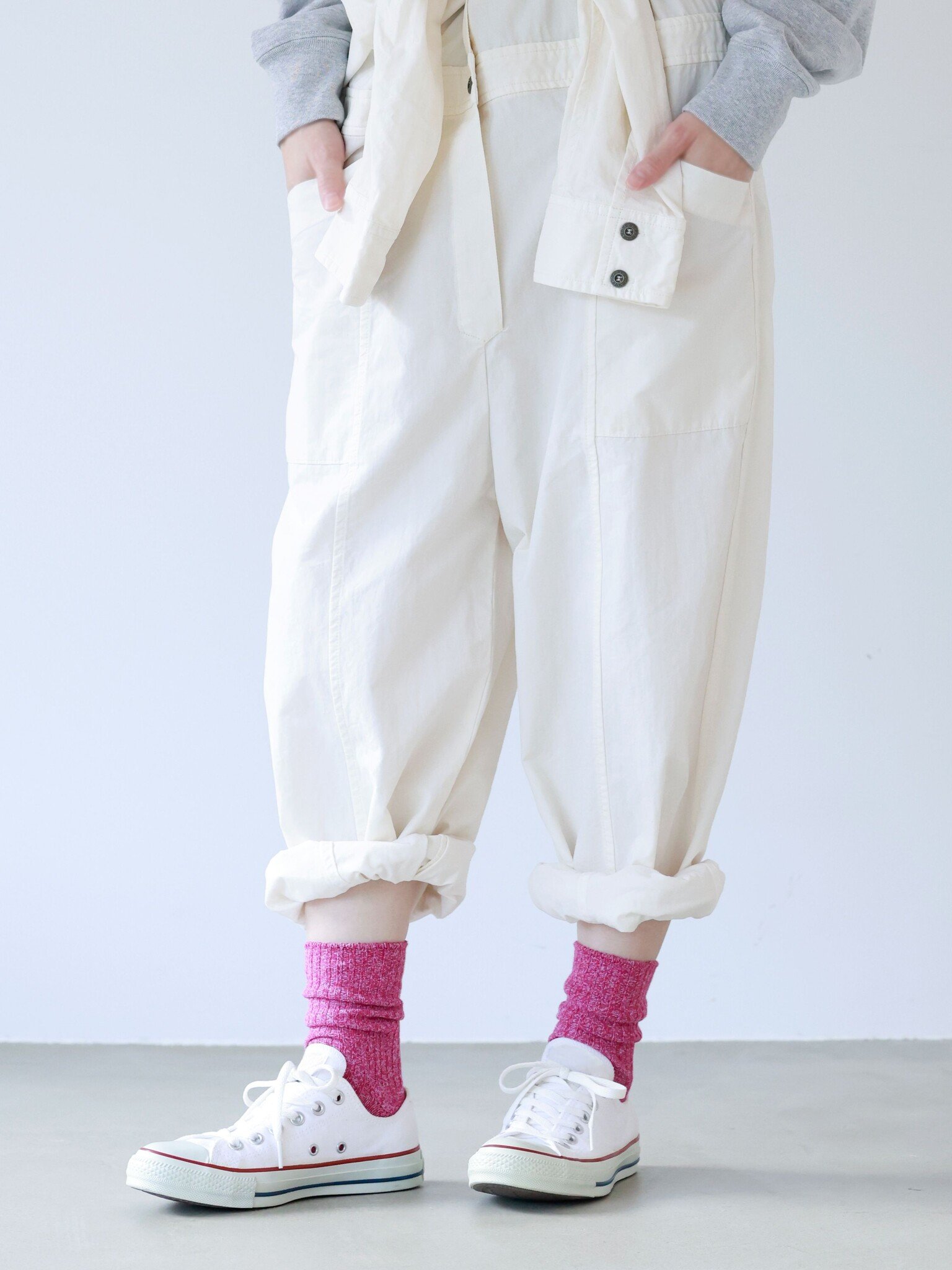 Mi-chaussettecôtes chinée en fil torsadé