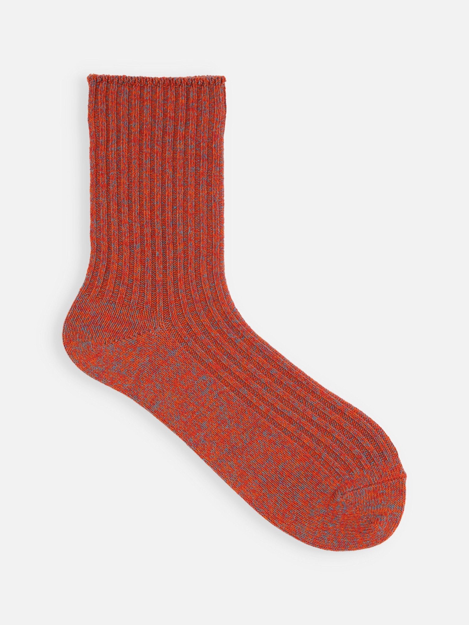 Mi-chaussettecôtes chinée en fil torsadé