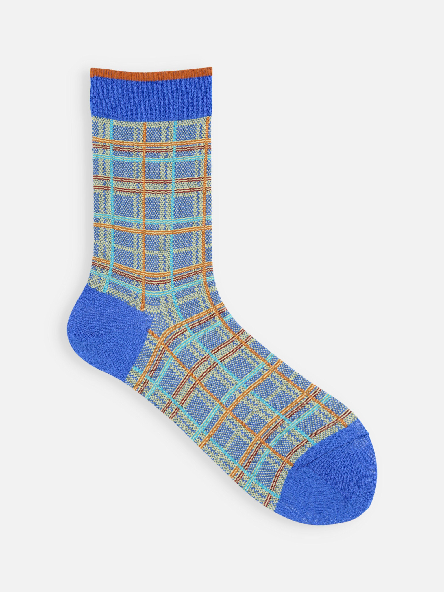 Calzini alla caviglia a quadri Madras realizzati con materiali sostenibili