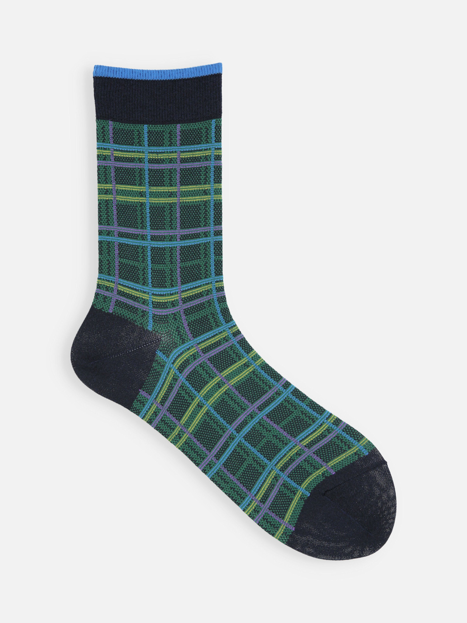 Calzini alla caviglia a quadri Madras realizzati con materiali sostenibili