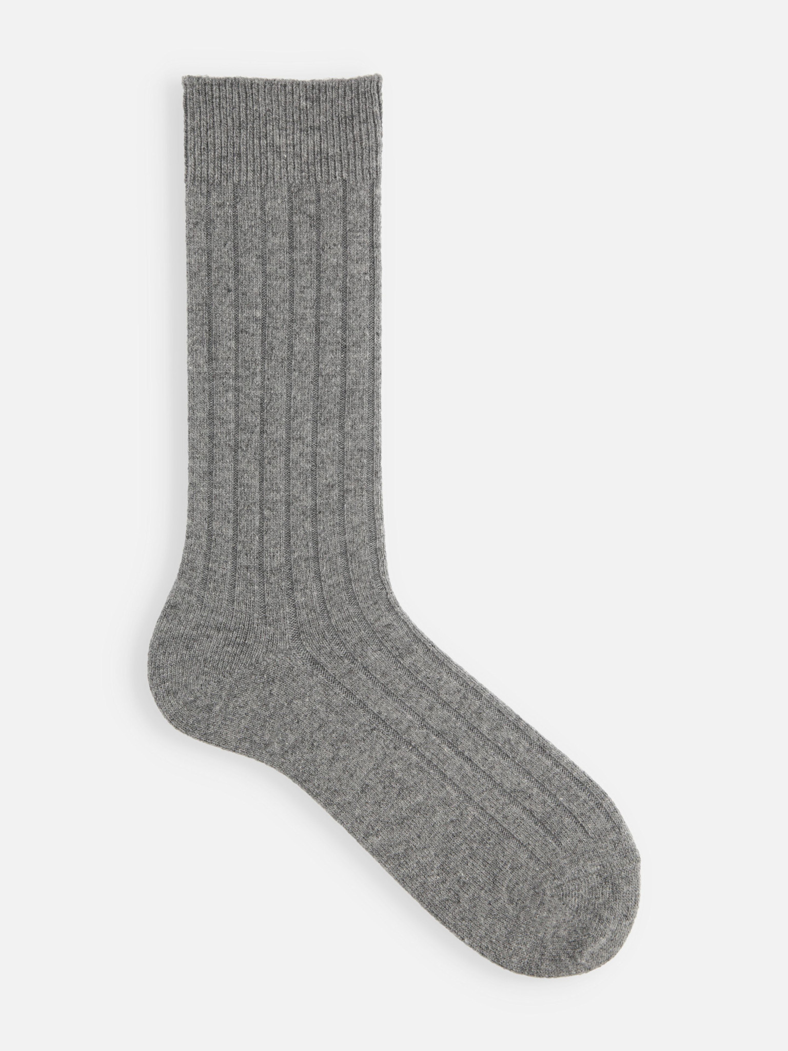 Meia de cano médio em lã Merino canelada premium 120N M