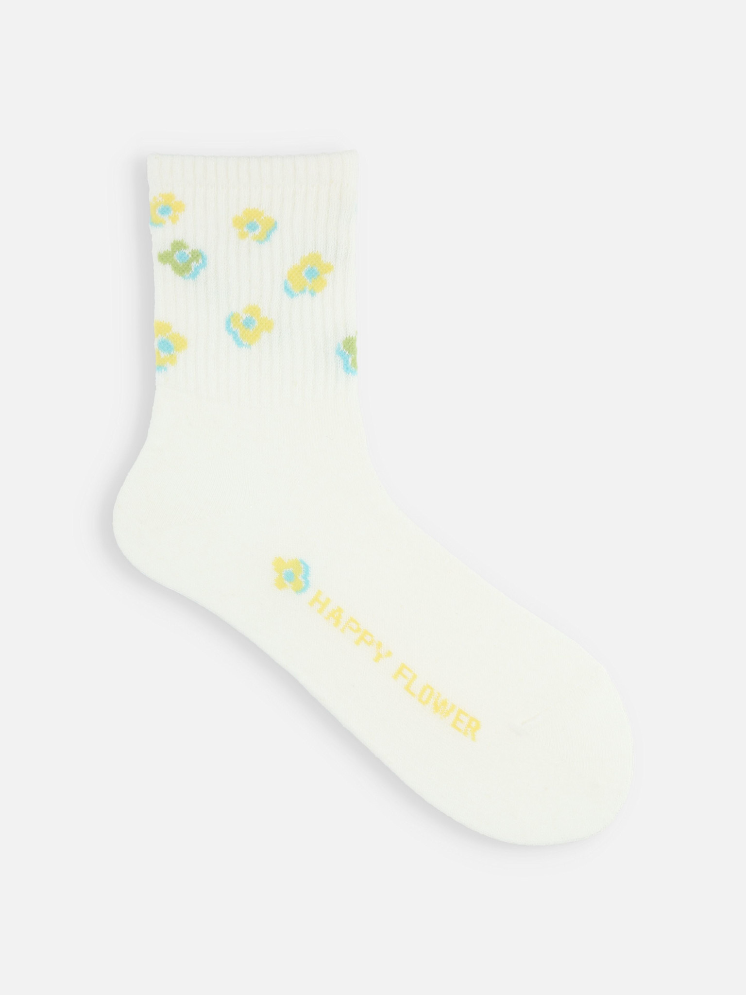 Baumwoll-/Leinen-Socken mit fröhlichem Blumenmuster