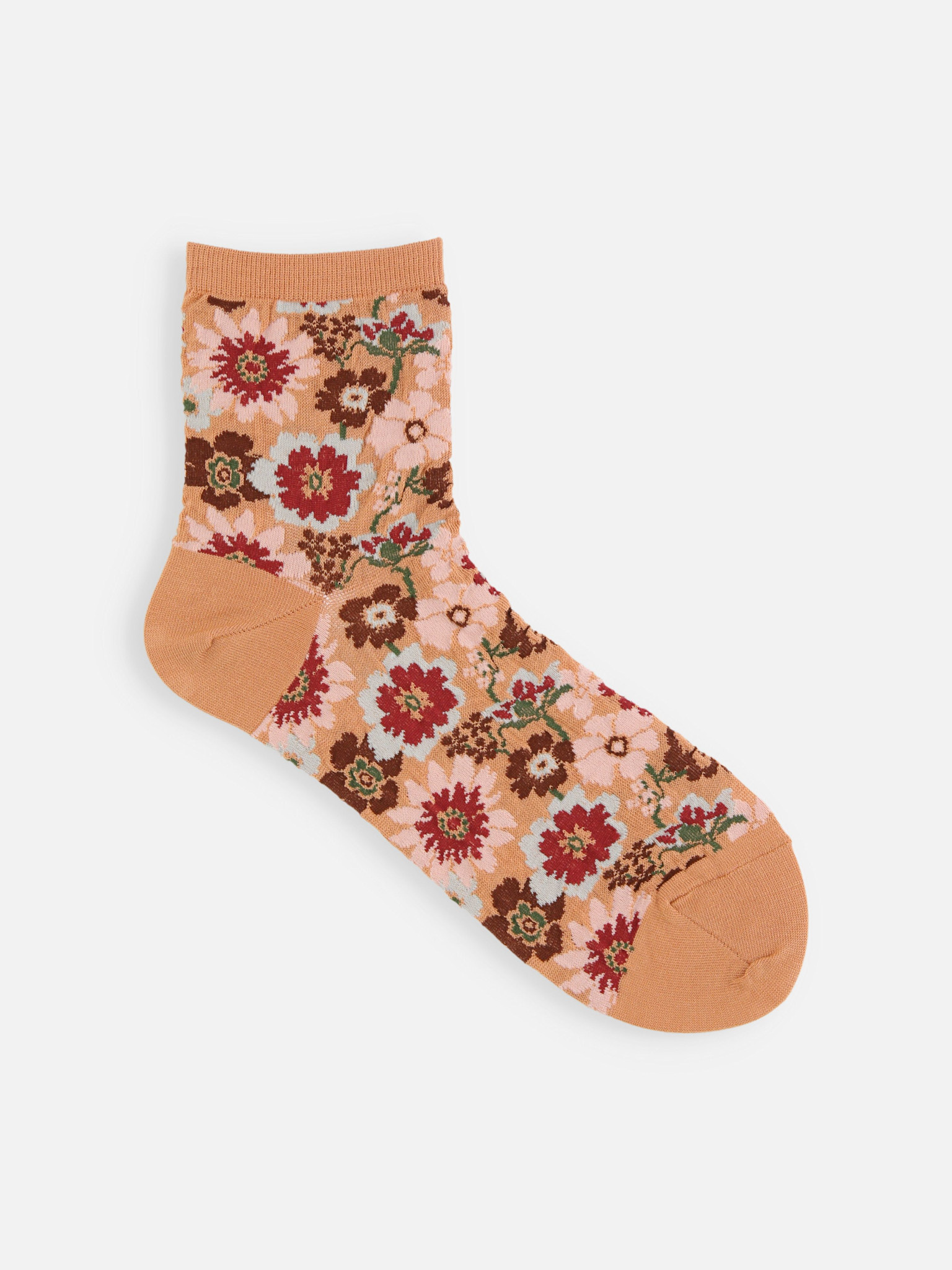Leichte Knöchelsocken mit Gartenblumenmuster
