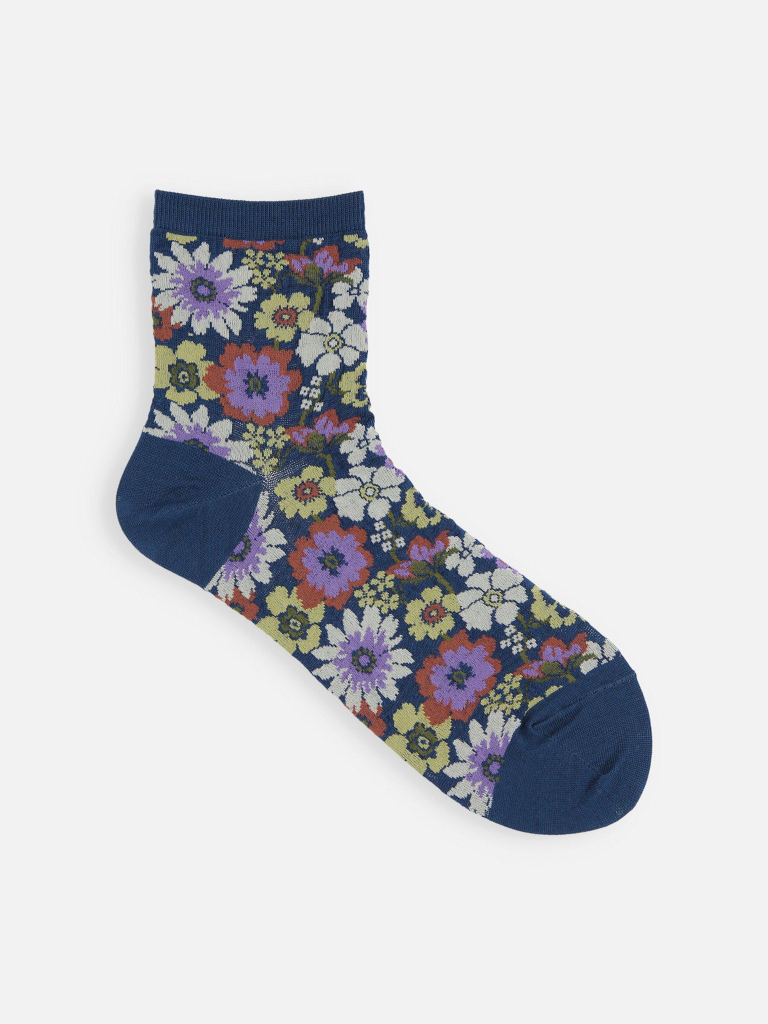 Leichte Knöchelsocken mit Gartenblumenmuster