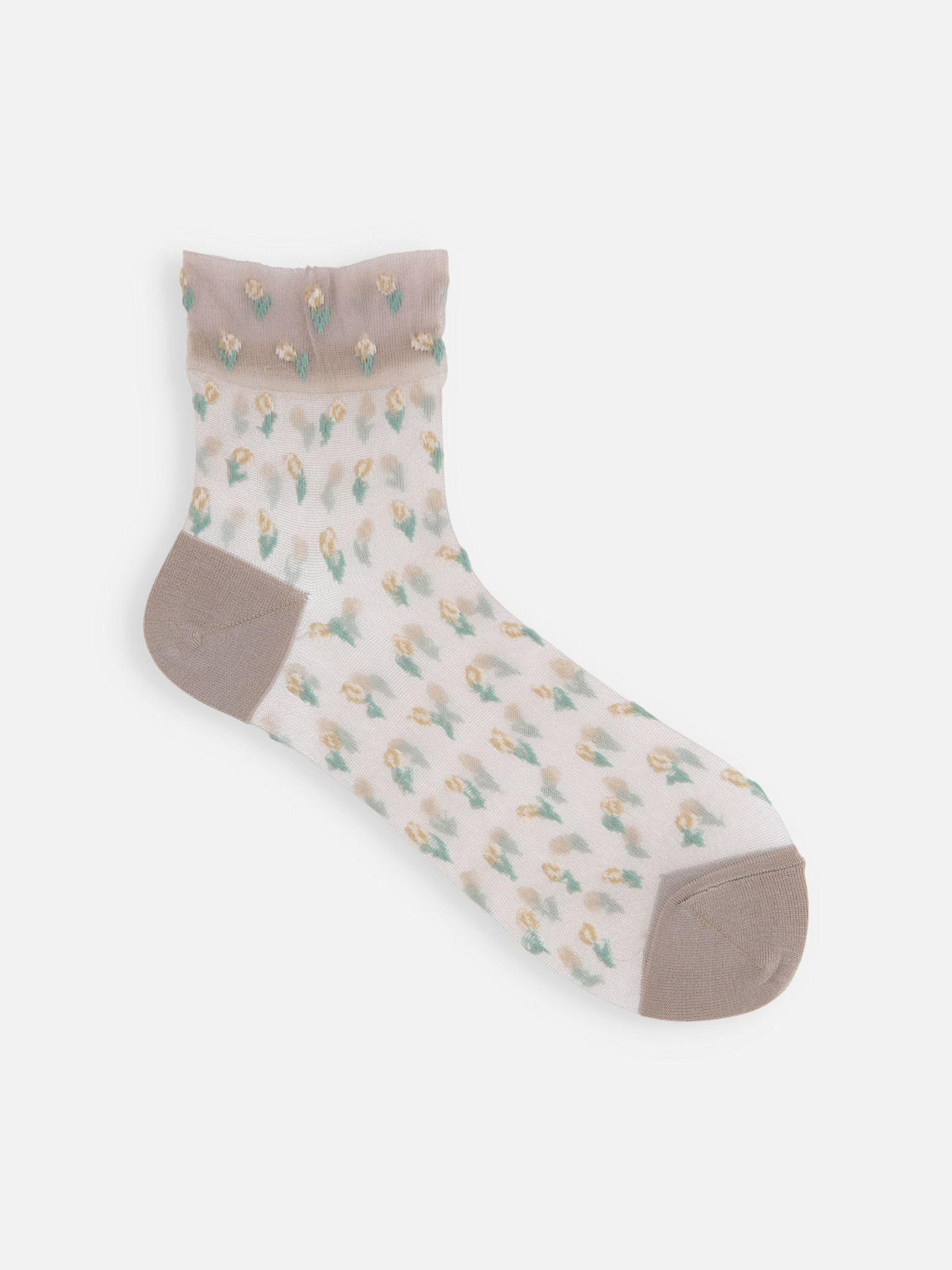 Knöchelsocken mit Tulpenmuster aus Tüll