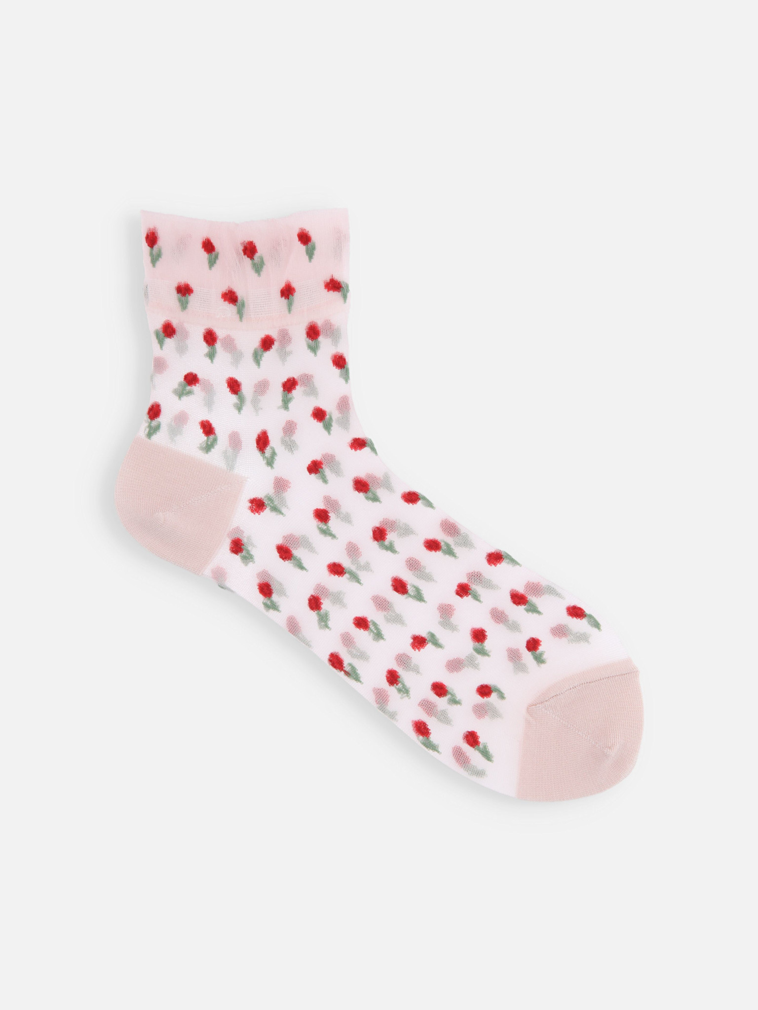 Knöchelsocken mit Tulpenmuster aus Tüll