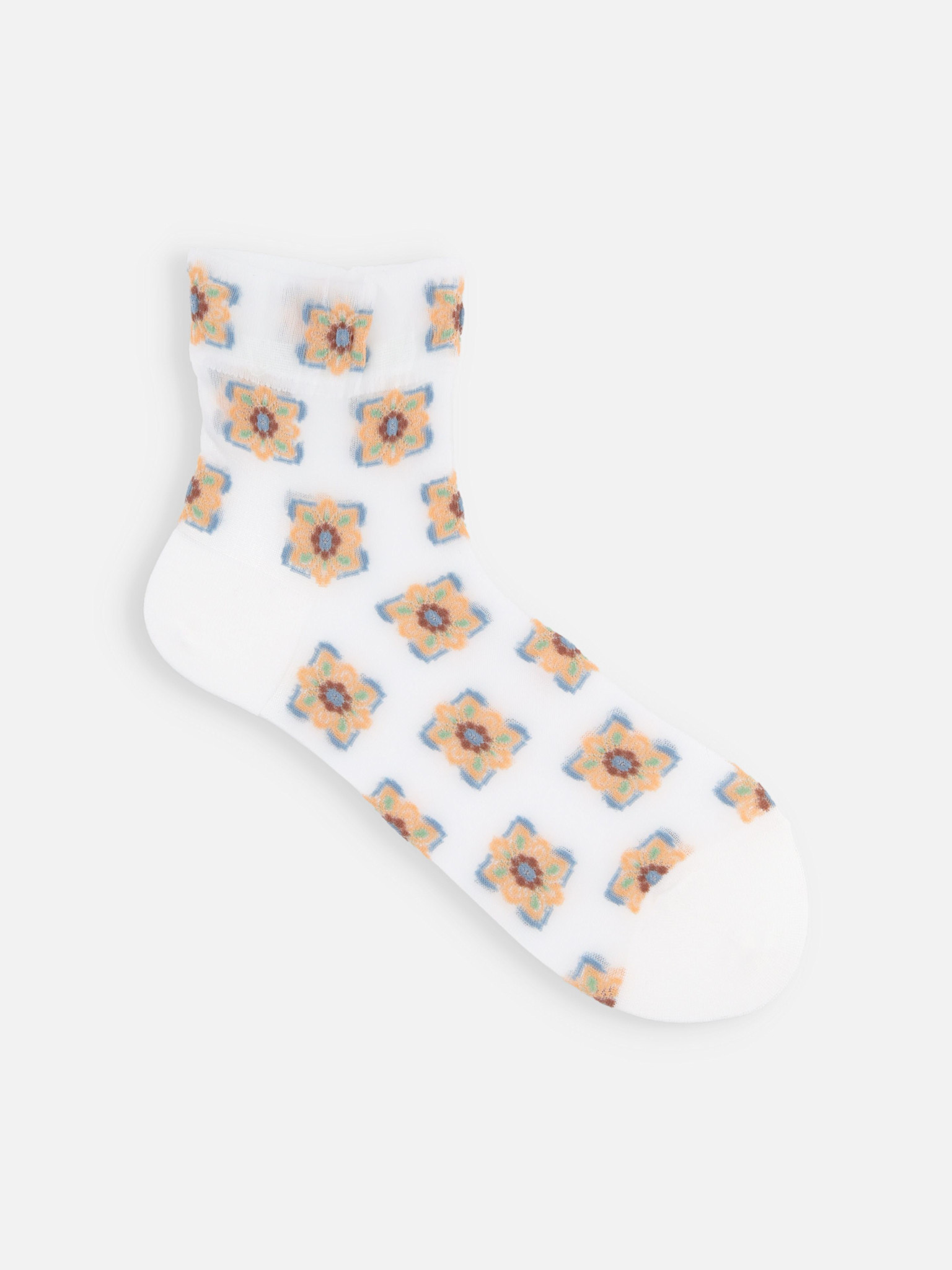 Knöchelsocken mit Tüll-Fliesenmuster