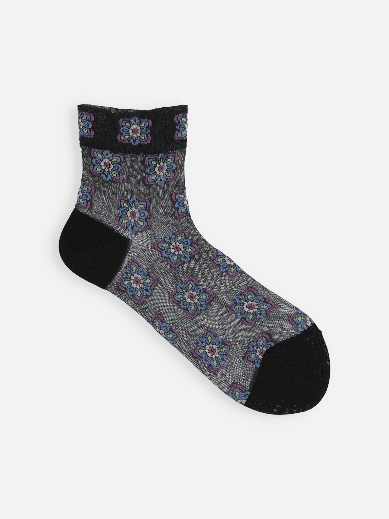 Knöchelsocken mit Tüll-Fliesenmuster