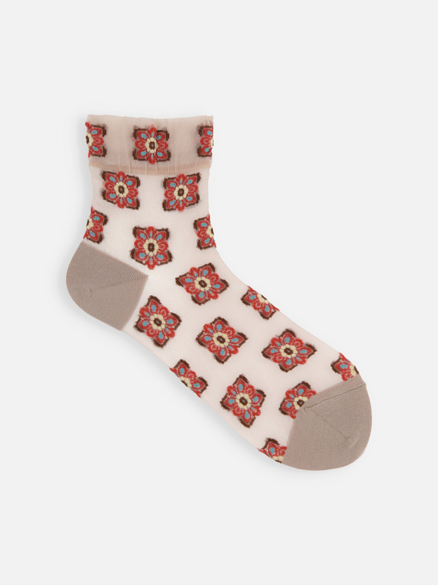 Knöchelsocken mit Tüll-Fliesenmuster