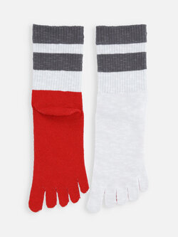 062130076 SQ 5 orteils rayures en coton bouclé