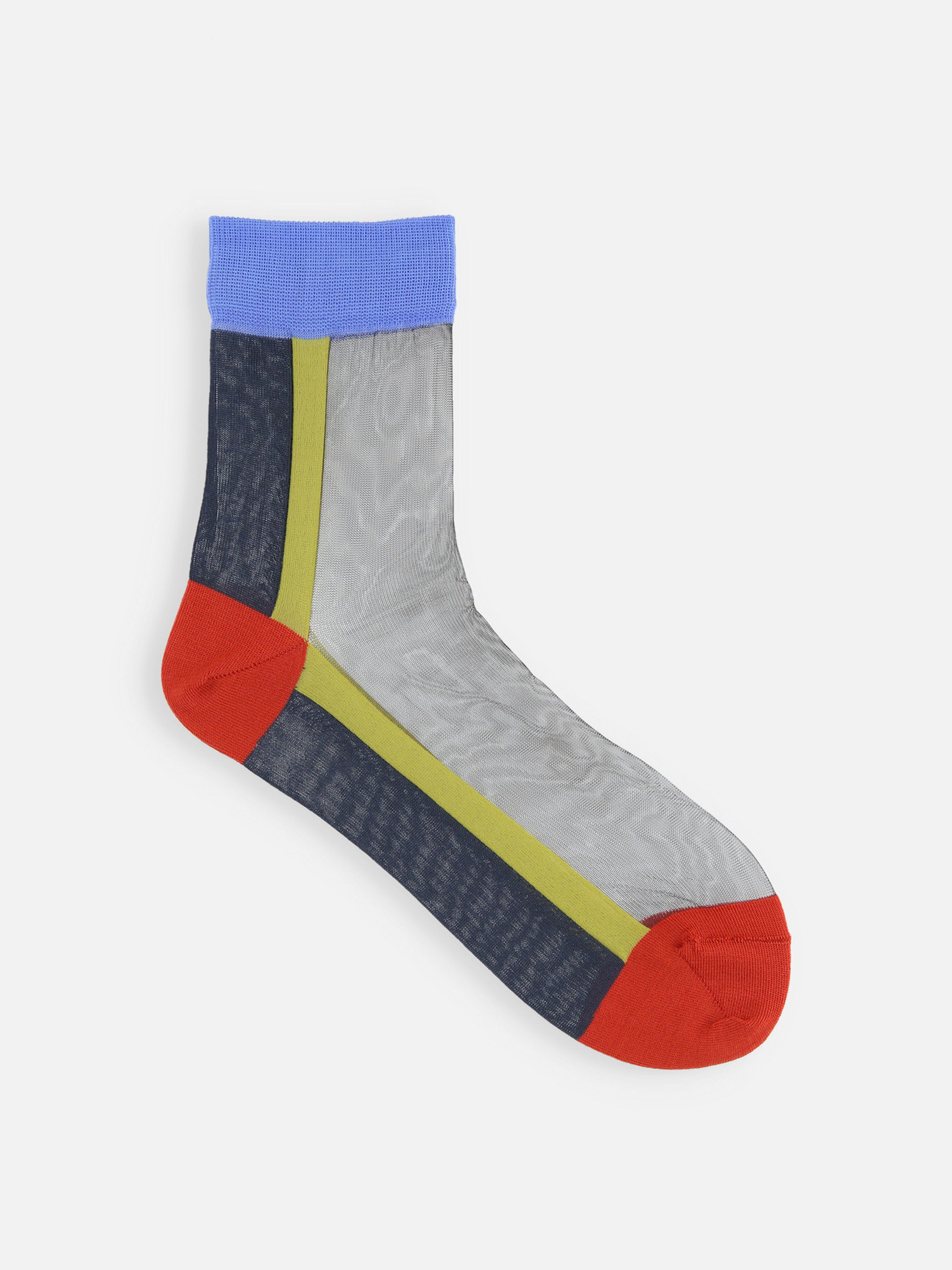 Socquette transparente panneau coloré