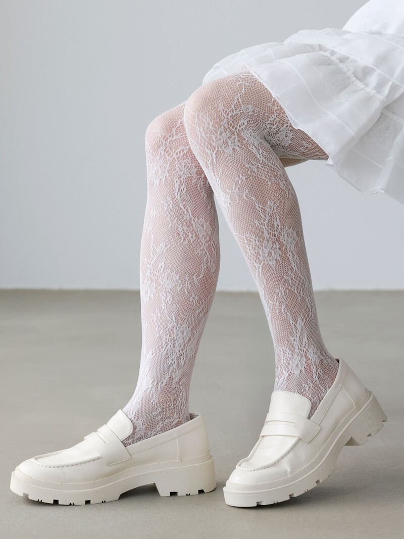 Raschel Lacy Flower Tights - TABIO FRANCE