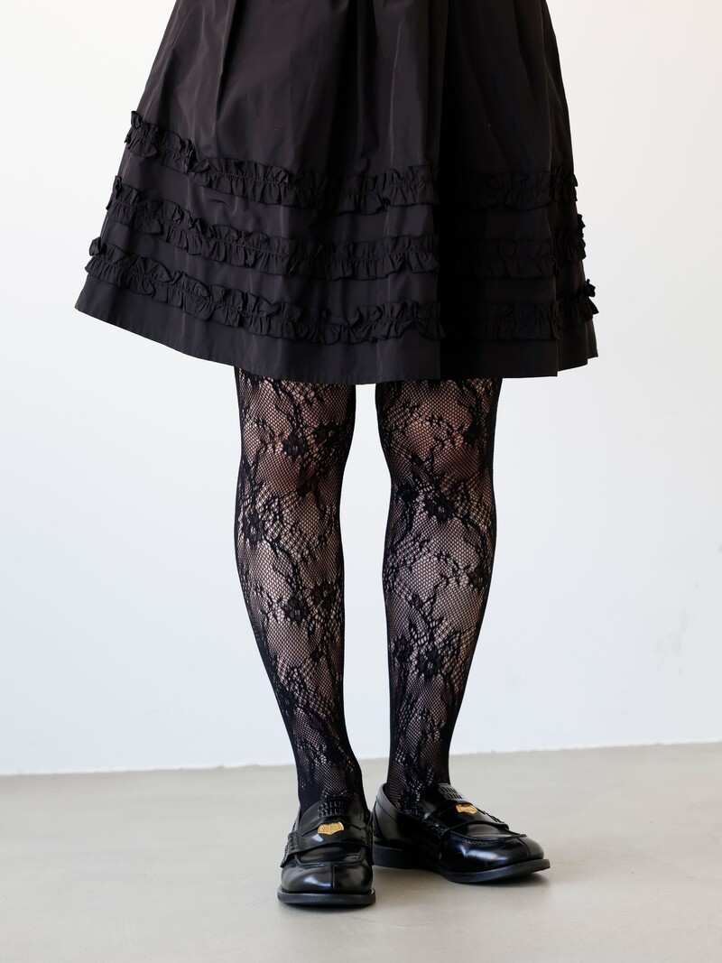 Raschel Lacy Flower Tights - TABIO FRANCE