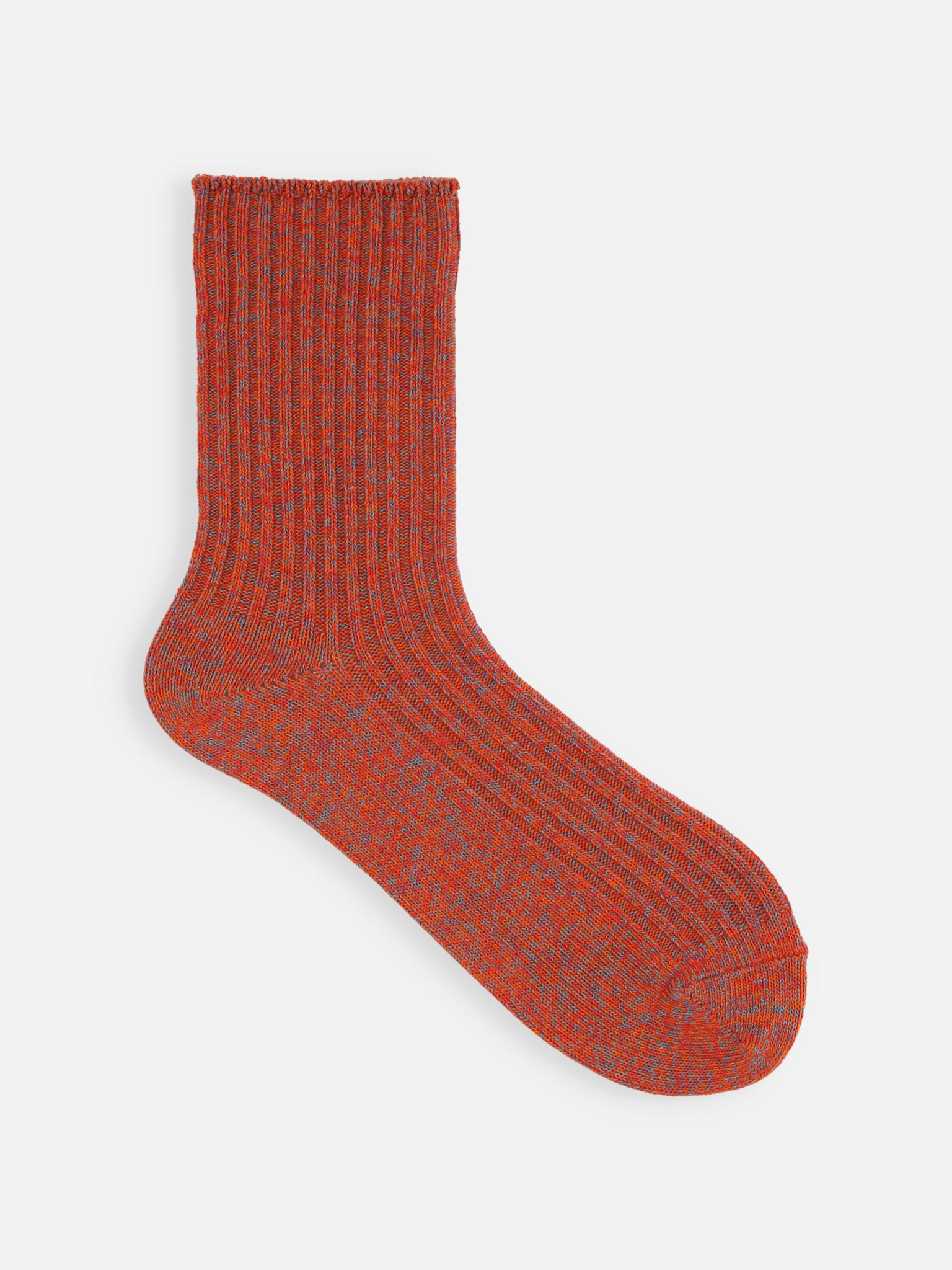 Meias caneladas até a metade da panturrilha em fio trançado mesclado