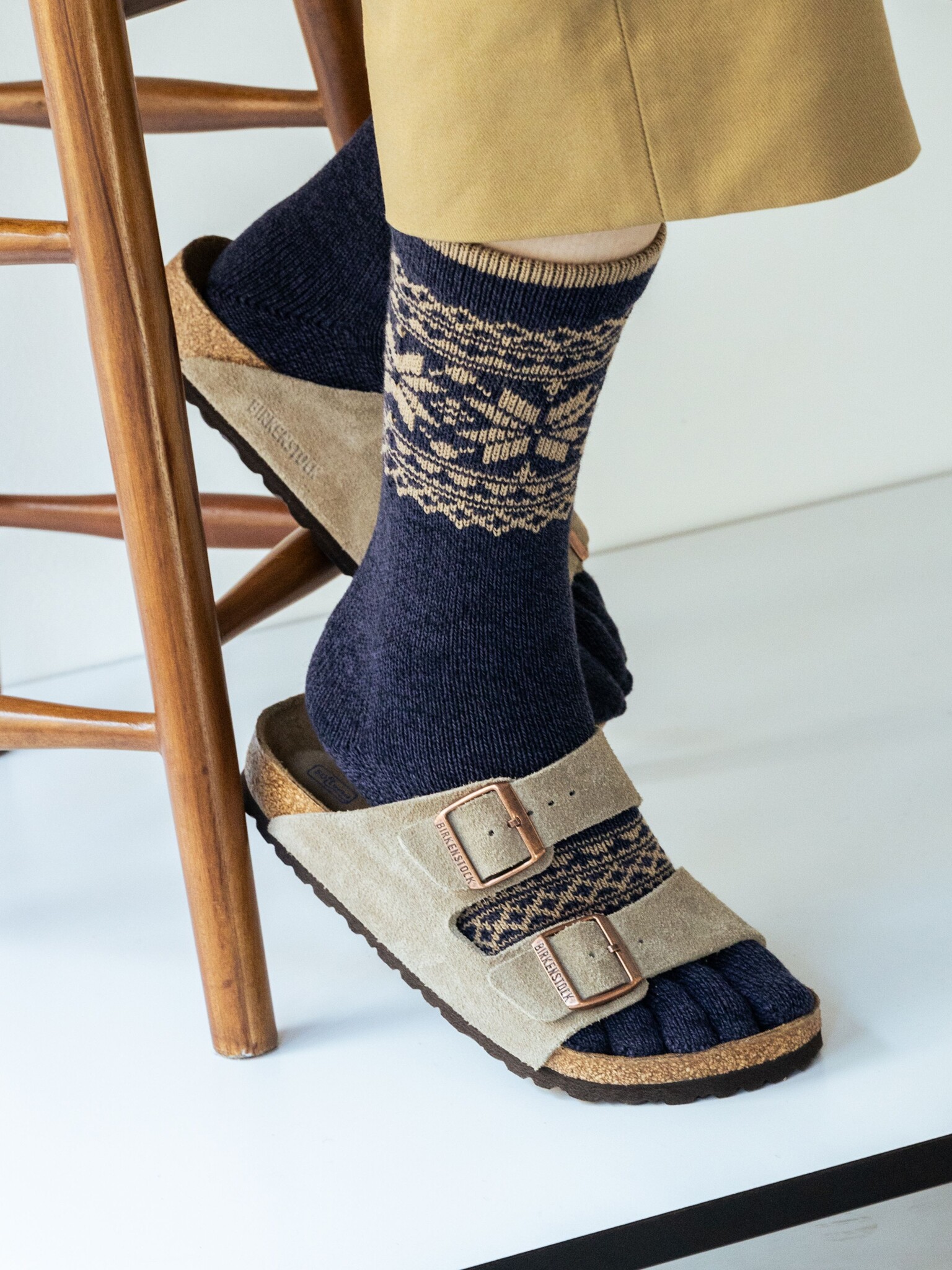 Calzini con punta a fiocco di neve in jacquard M