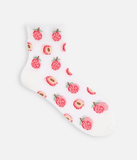 Calzini Caviglia Donna Con Ricamo Floreale - Cotone Morbido, Polsino Increspato, Taglie 5-9