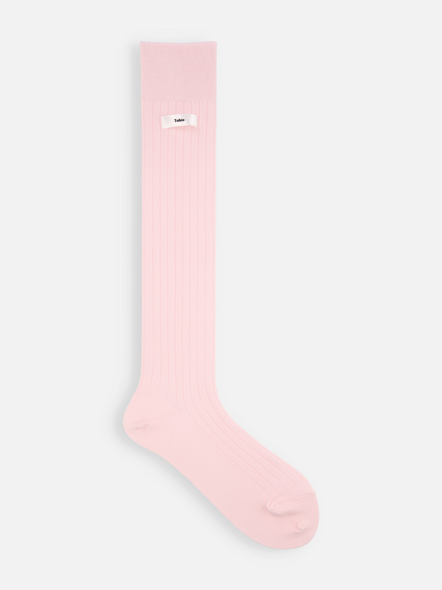 Kniehoge sokken met logo-label en fijne ribbels