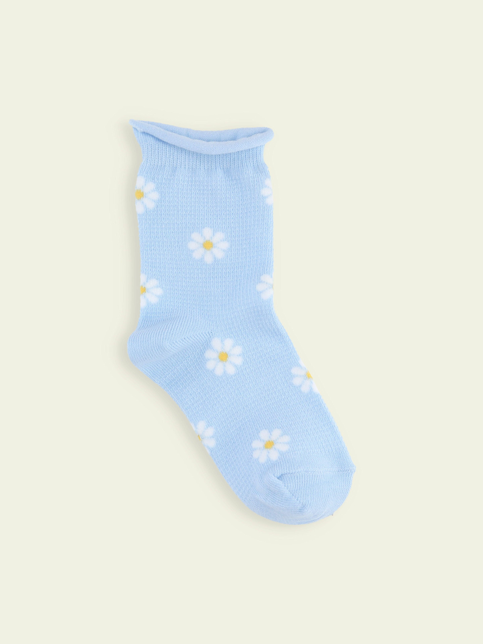 Kinder-Rollsocken mit Blumenmuster, Größe M (16–18 cm)