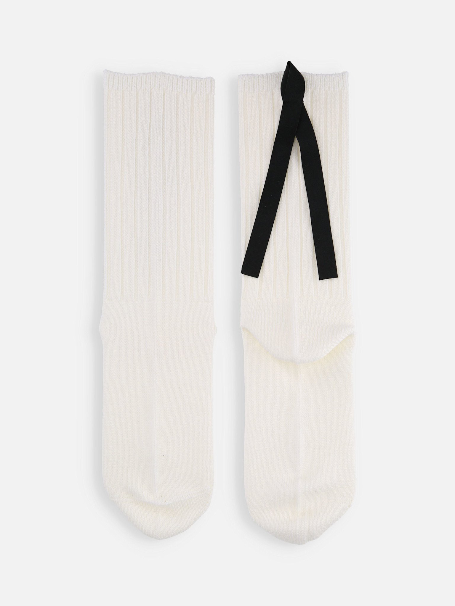 Epyuk Back Ribbon Ribbed Crew Socks