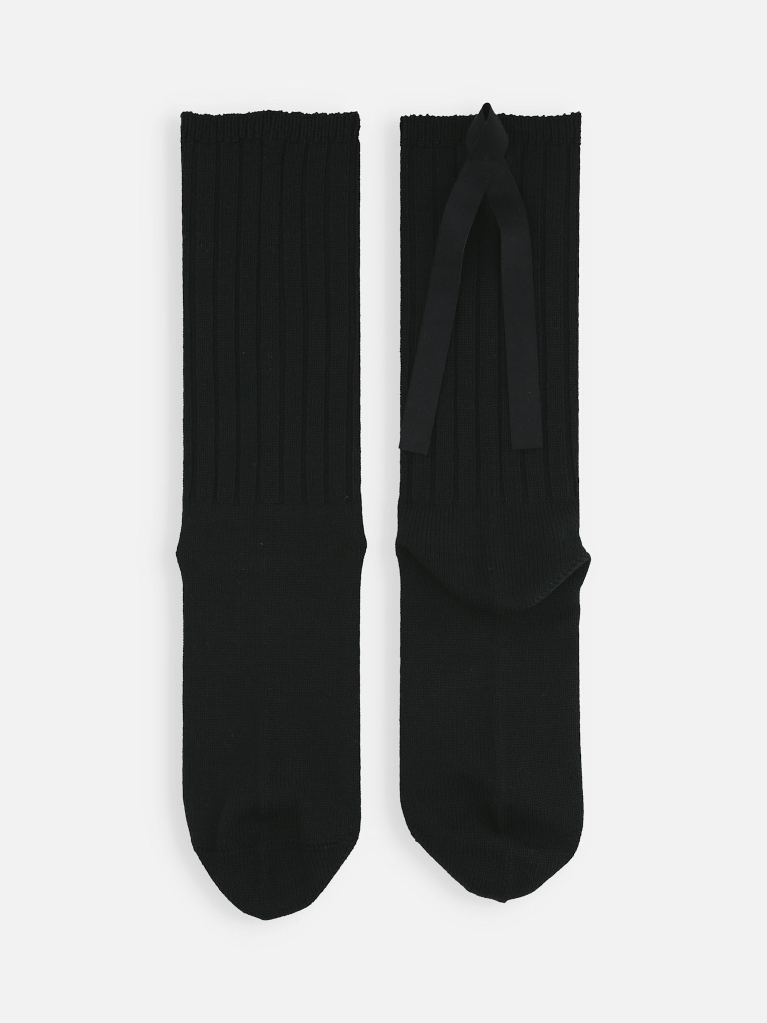 Epyuk Back Ribbon Ribbed Crew Socks