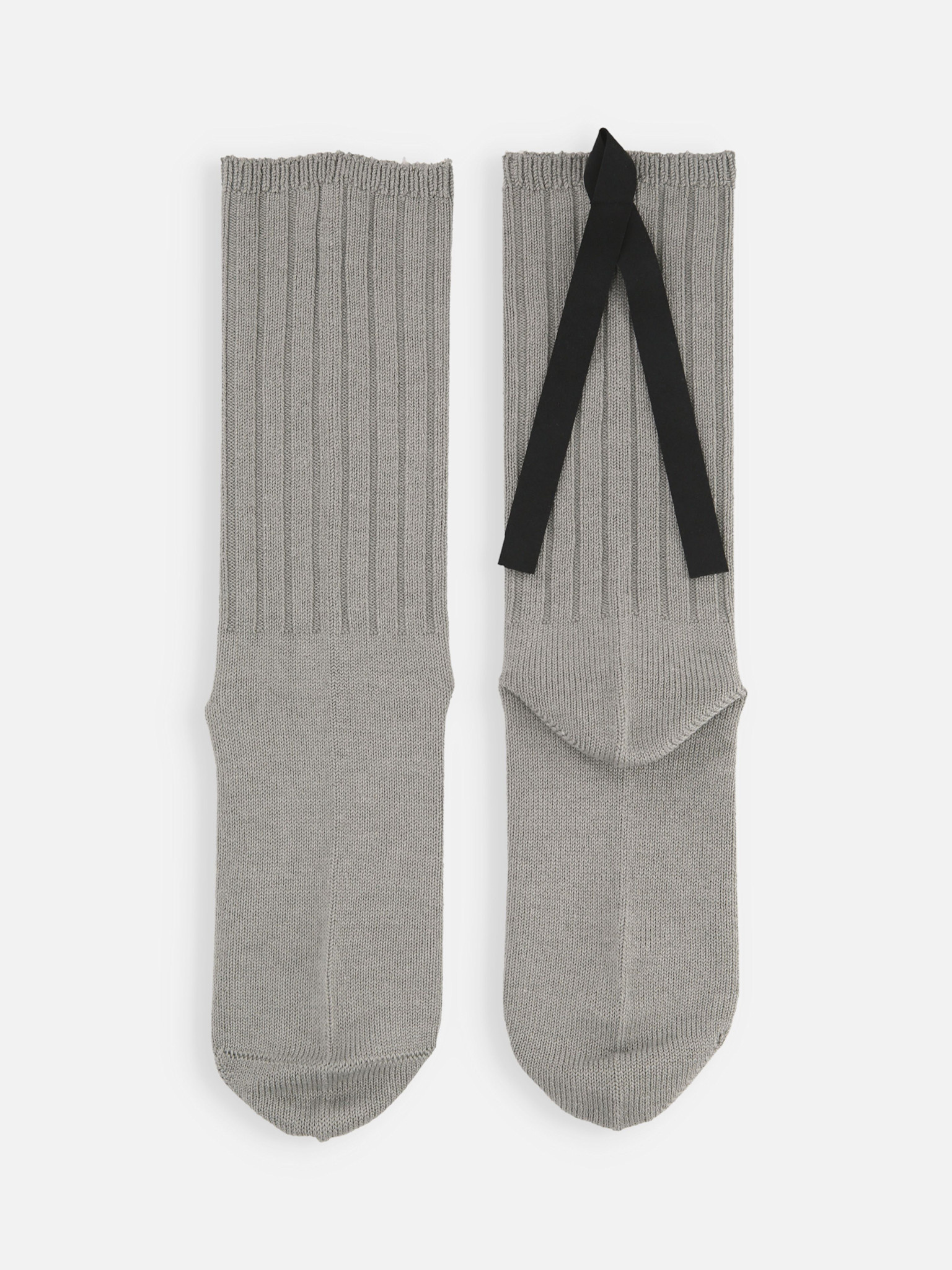 Epyuk Back Ribbon Ribbed Crew Socks