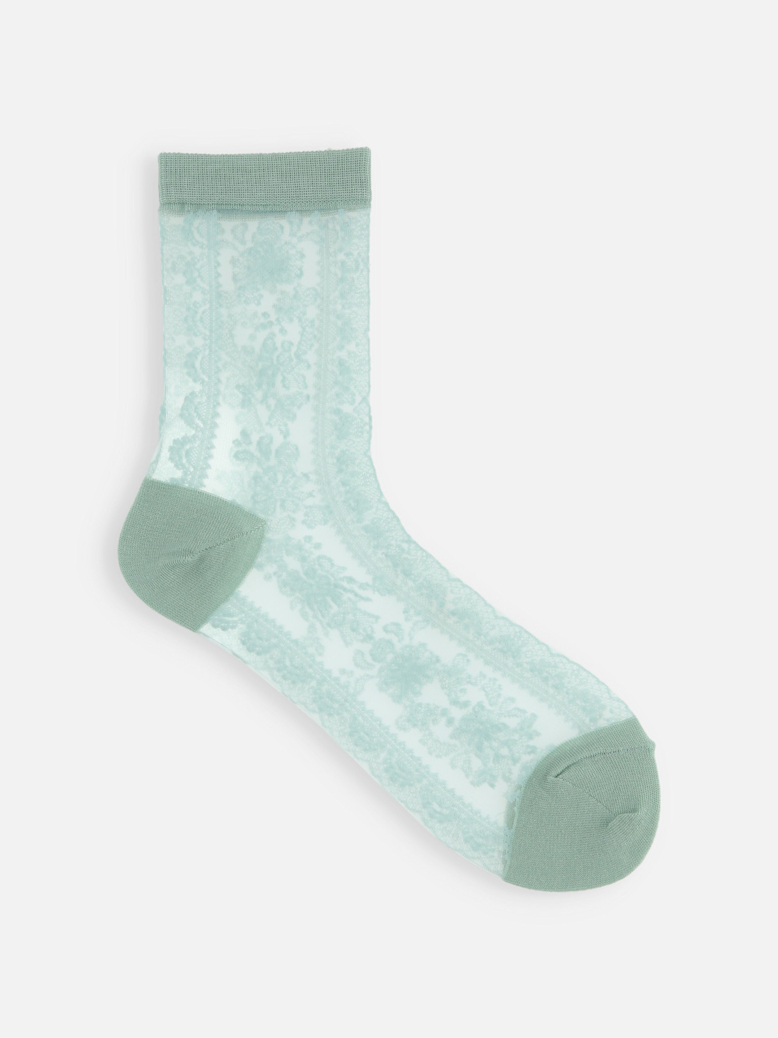 Socquette transparente motif dentelle