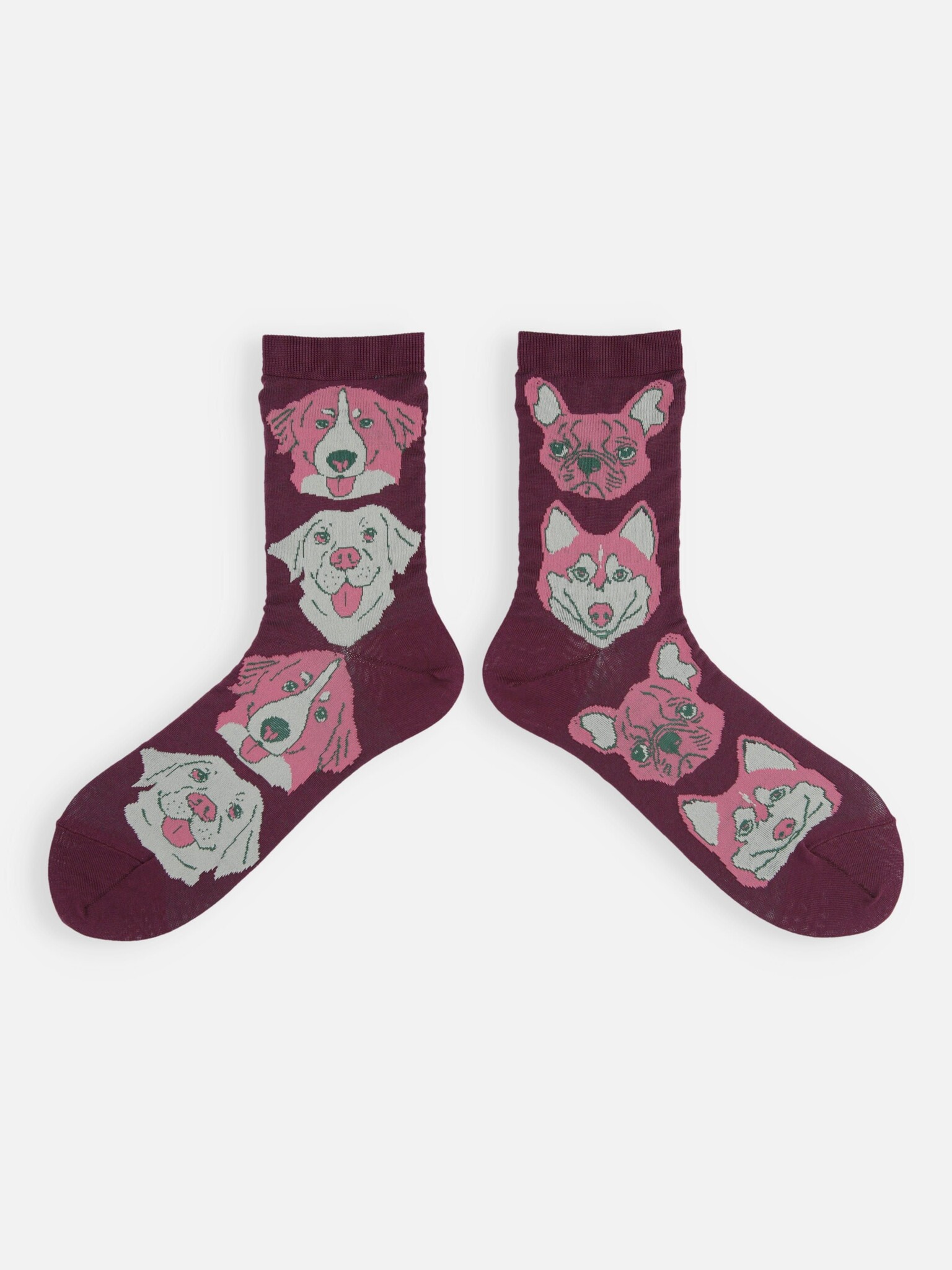 Manga Dog Pattern Crew Socks