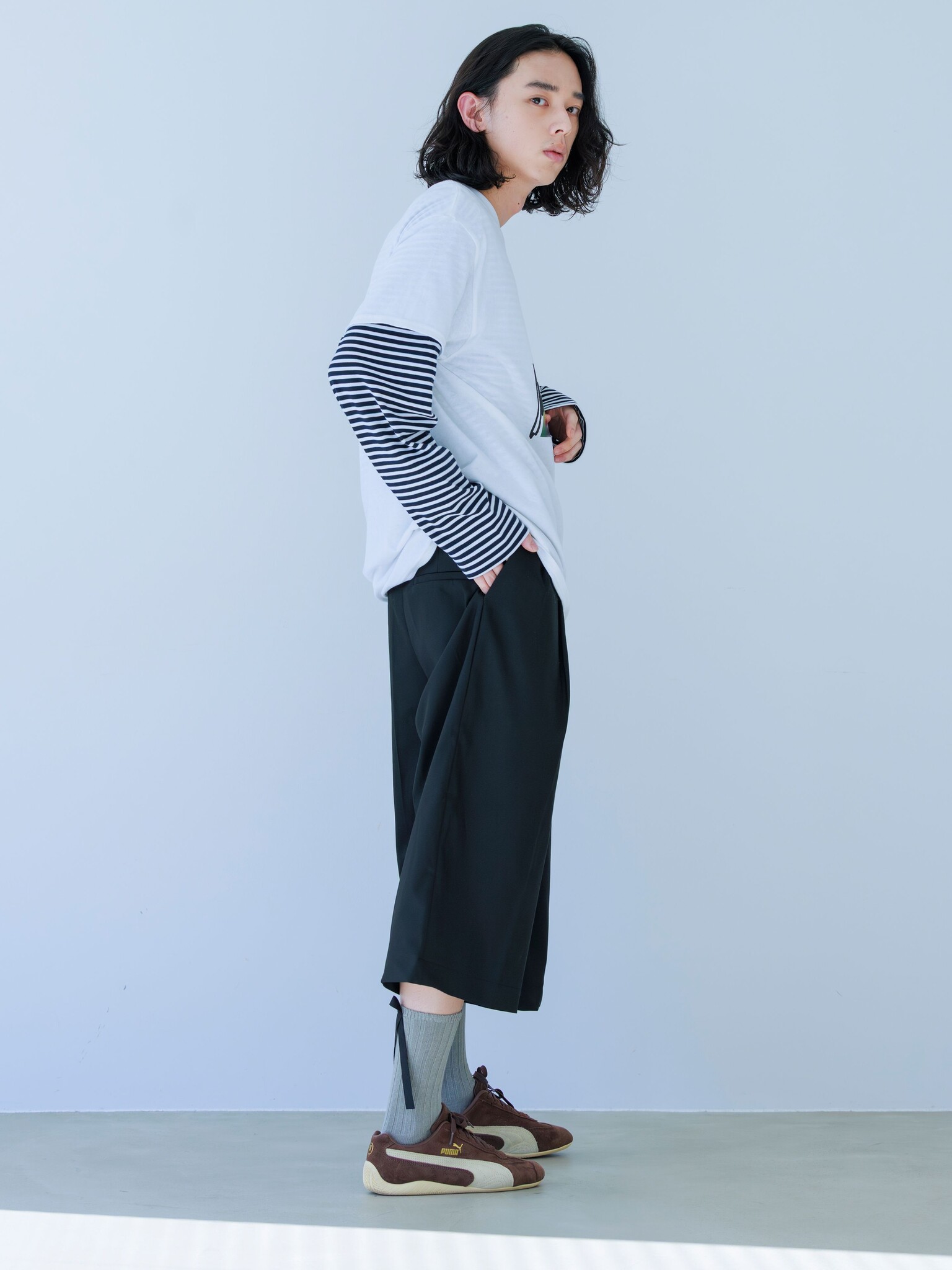 Epyuk Back Ribbon Ribbed Crew Socks