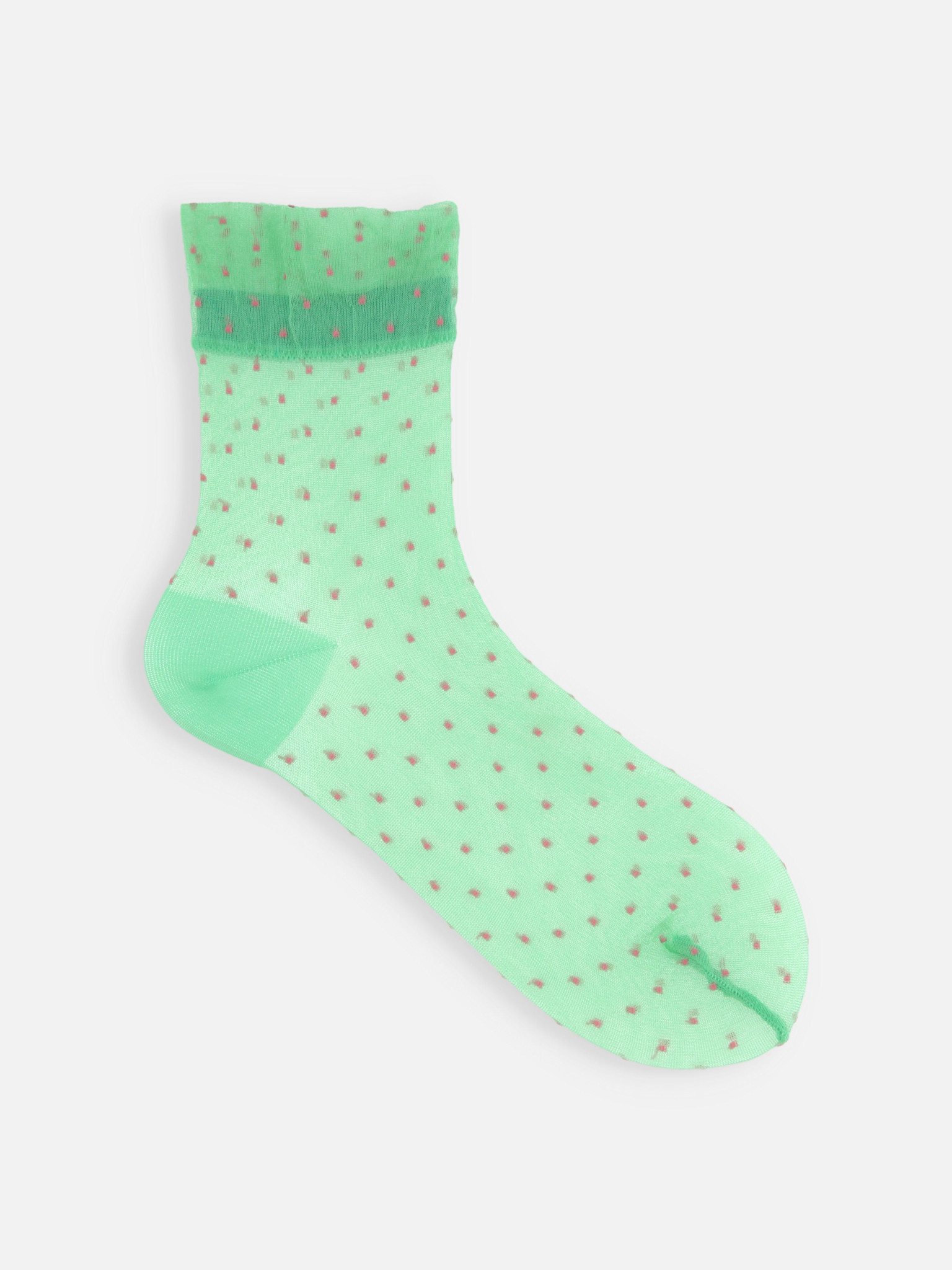 Dunne, transparante sokken met fijne stippen, lage crew-sokken maat S