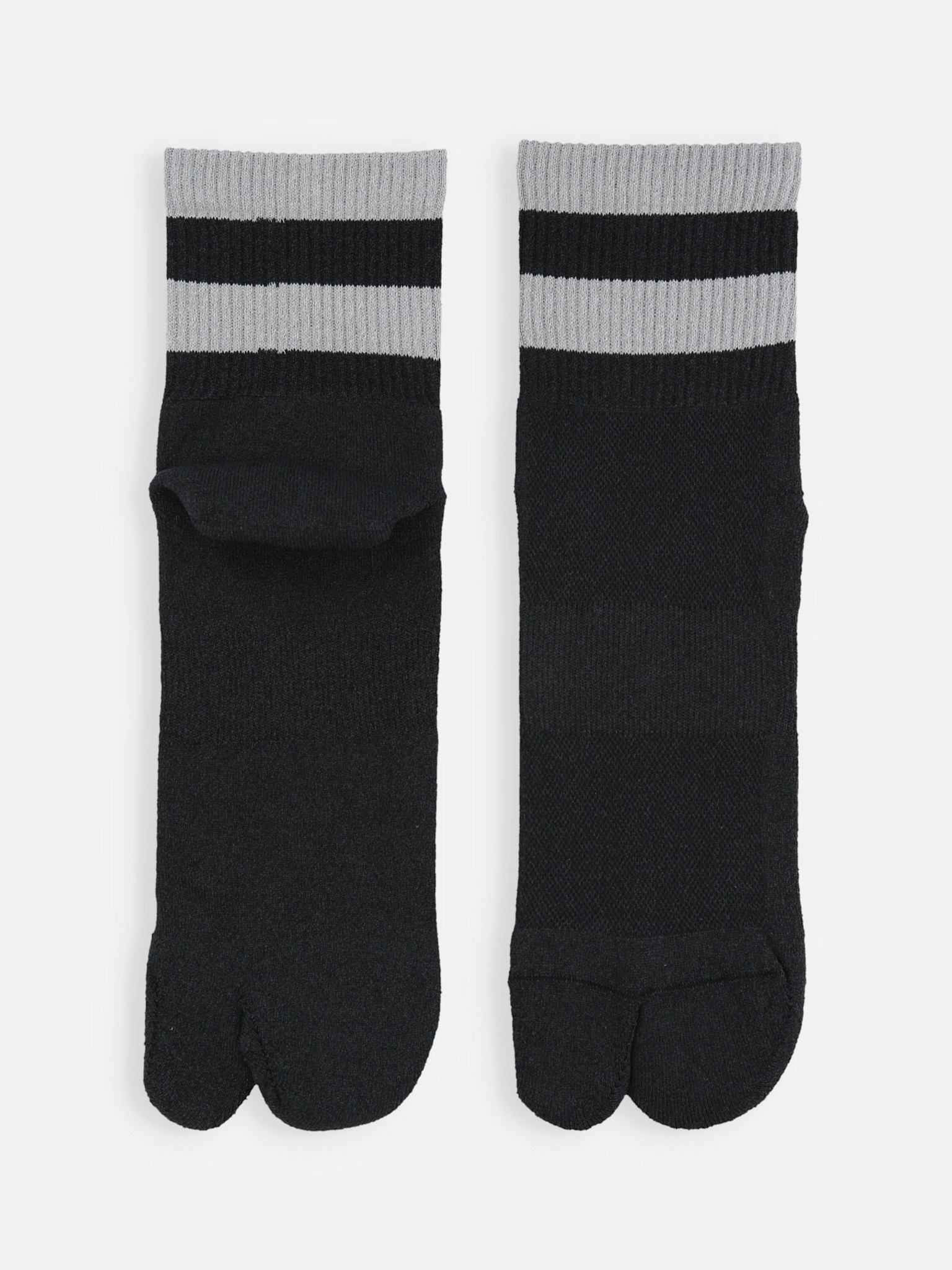 Meias Tabi até o tornozelo com acabamento em tecido atoalhado listrado Washi