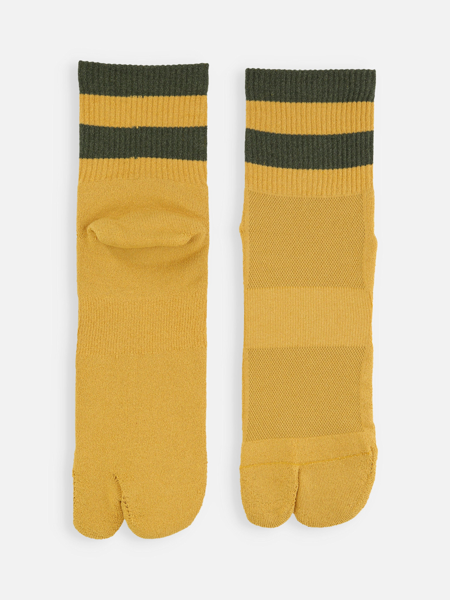 Meias Tabi até o tornozelo com acabamento em tecido atoalhado listrado Washi