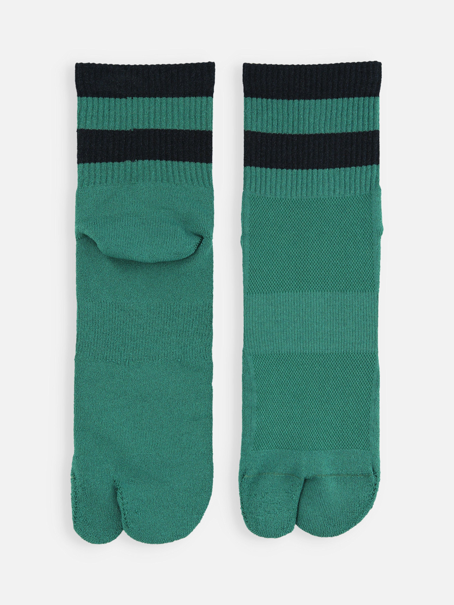 Meias Tabi até o tornozelo com acabamento em tecido atoalhado listrado Washi