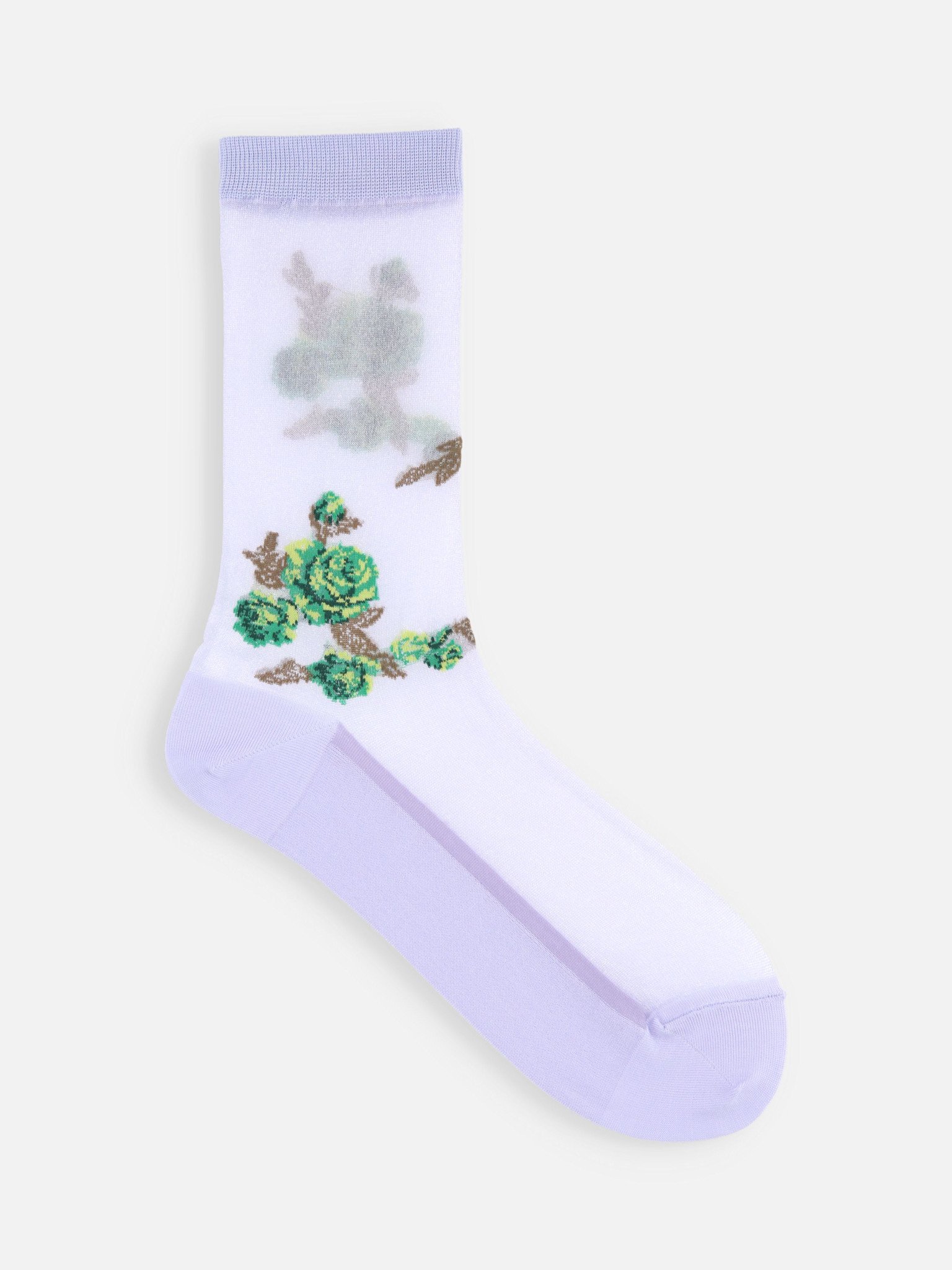 Calcetines transparentes hasta la rodilla con estampado rosa