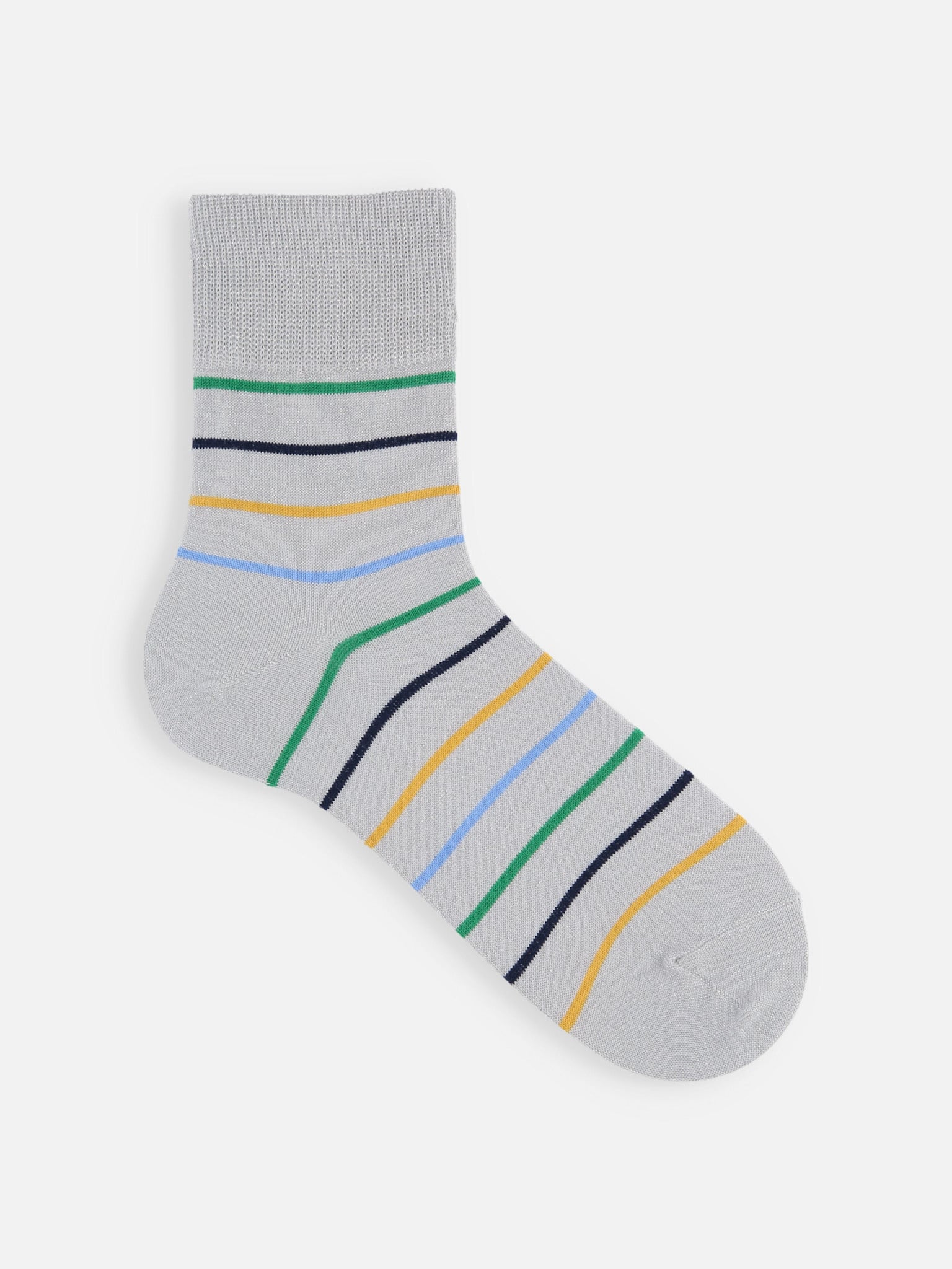 Socquette lamé rayures fines colorées