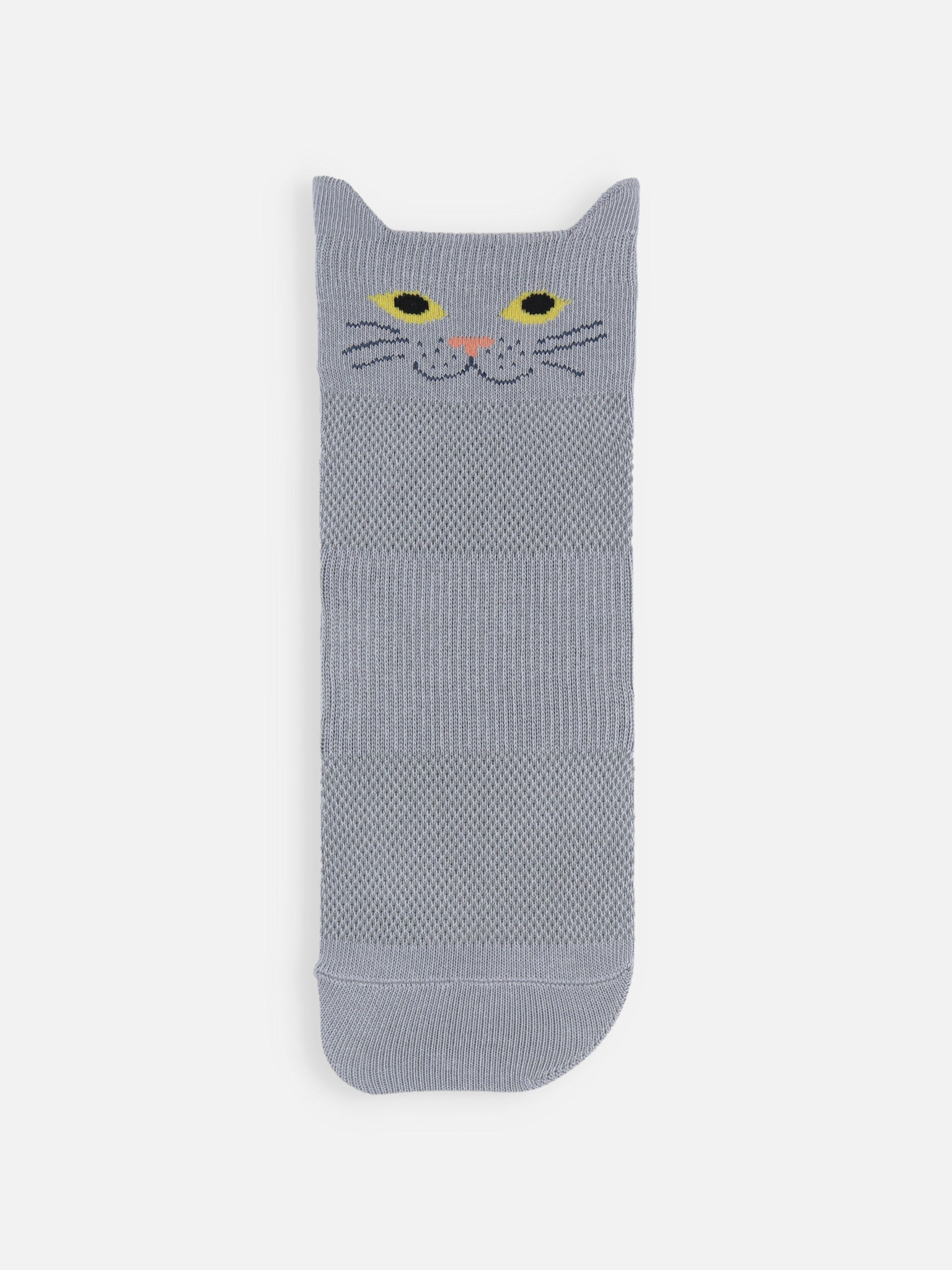 Calzini alla caviglia in cotone con testa di gatto