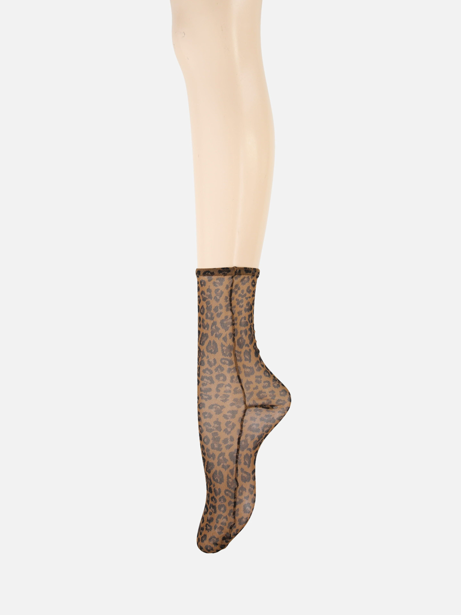 Mi-chaussette léopard en tulle