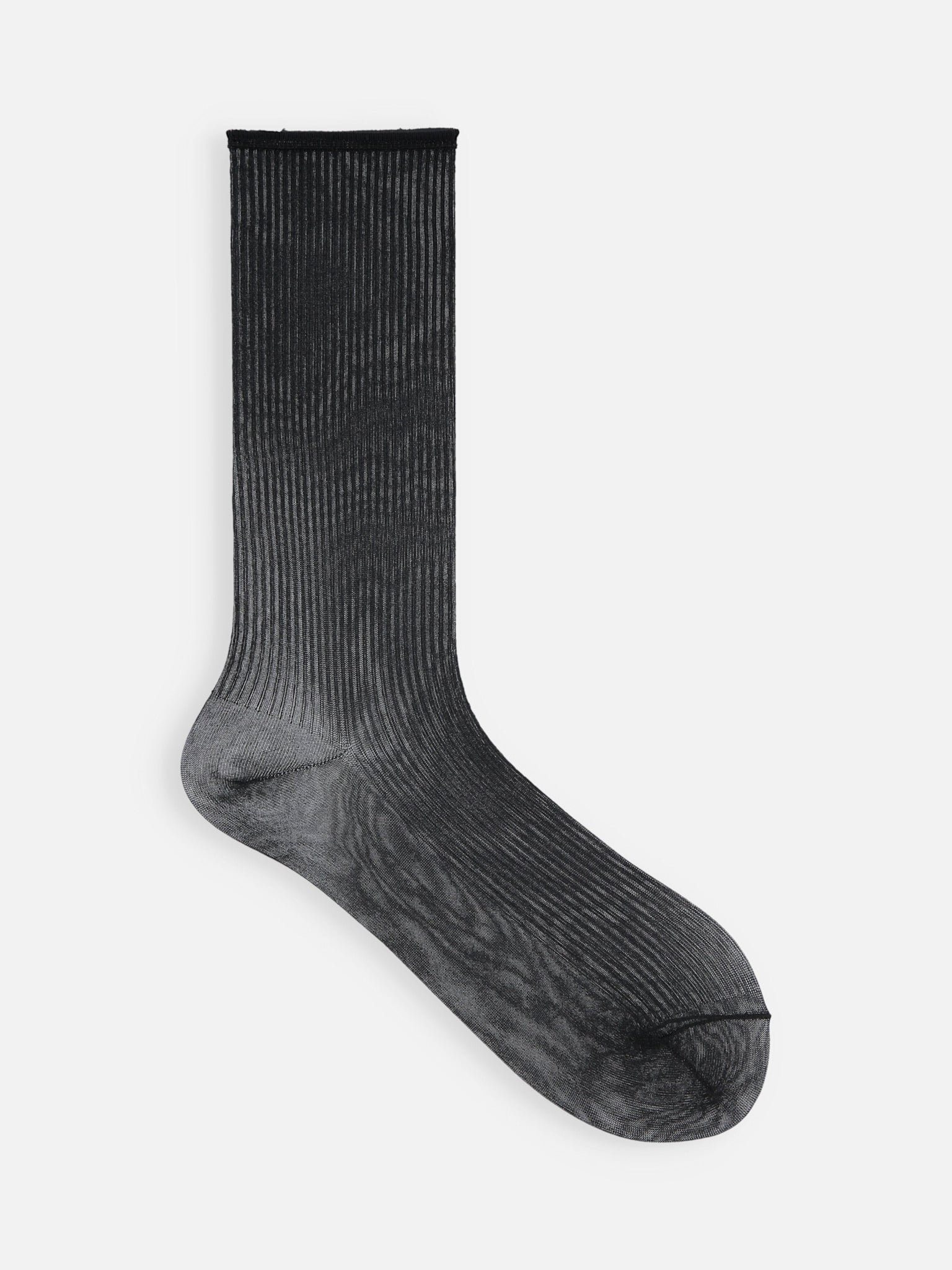 Mi-chaussette mi-transparente côtes légères