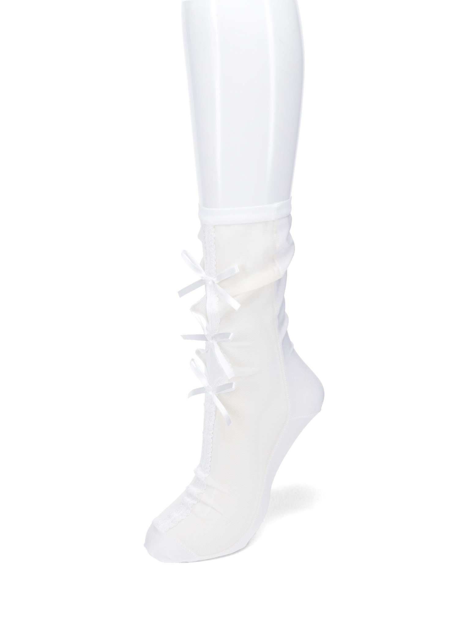 Mi-chaussette transparente avec laçage