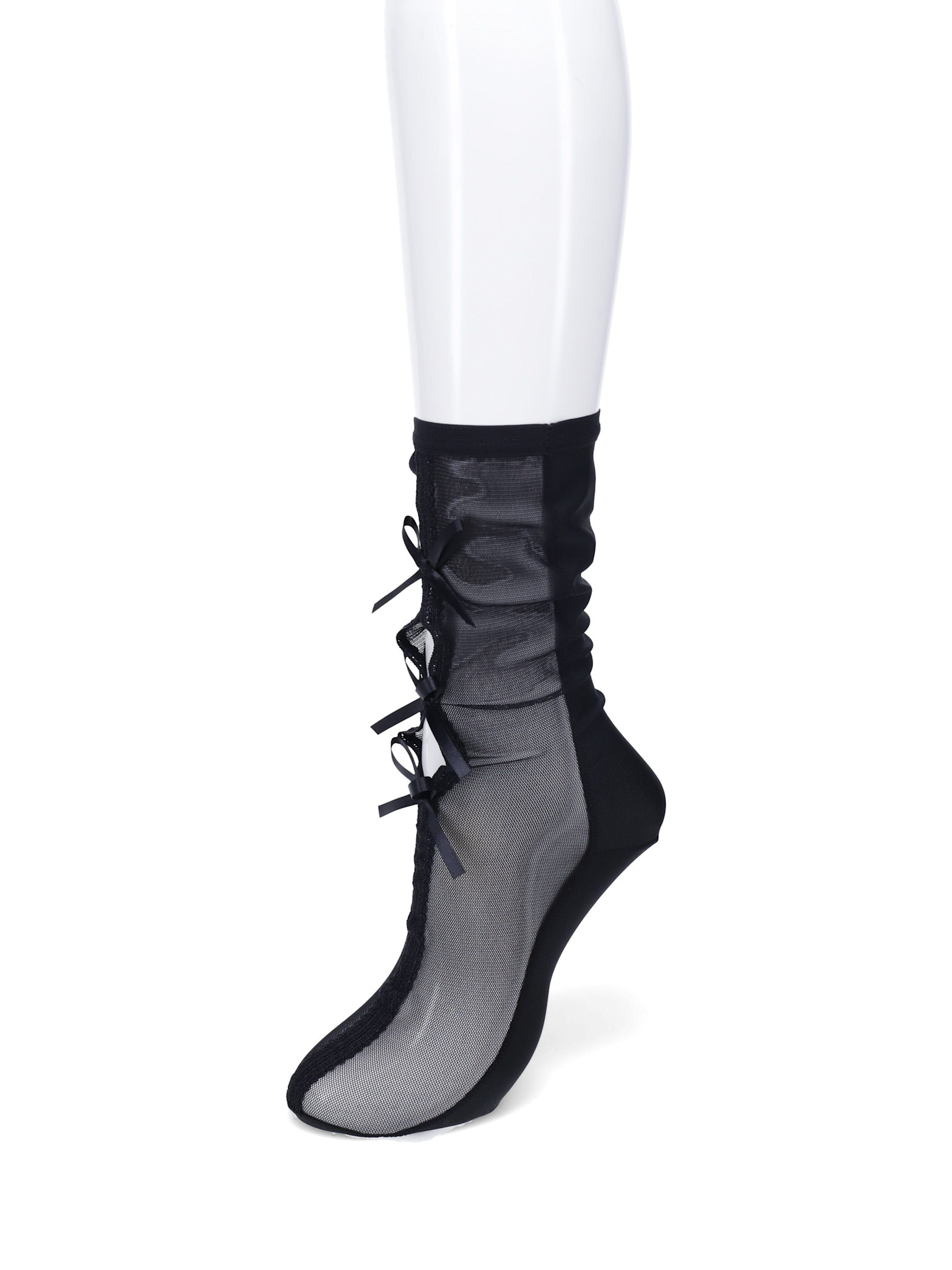 Mi-chaussette transparente avec laçage