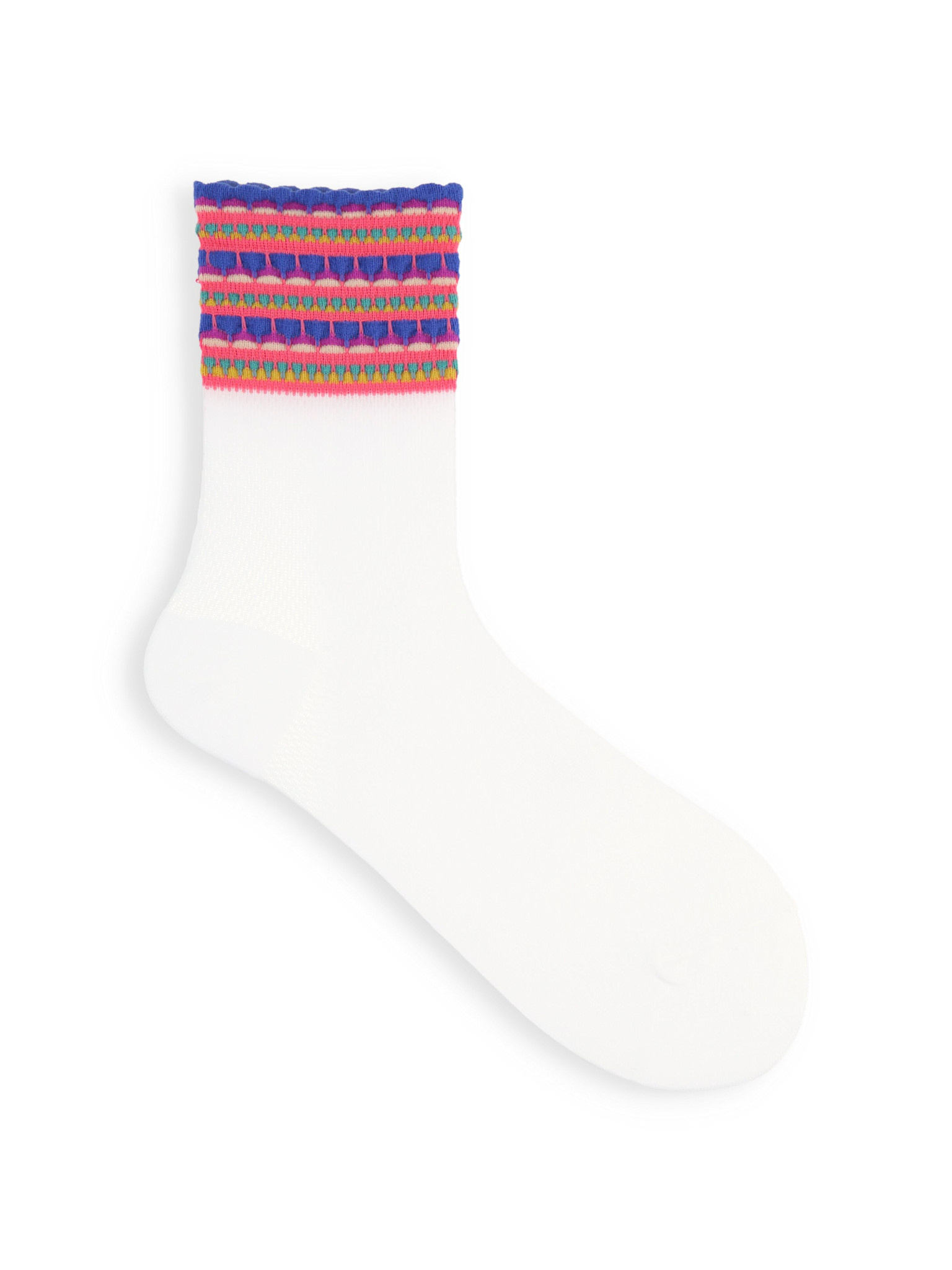 Socquette ajourée bord multicolore