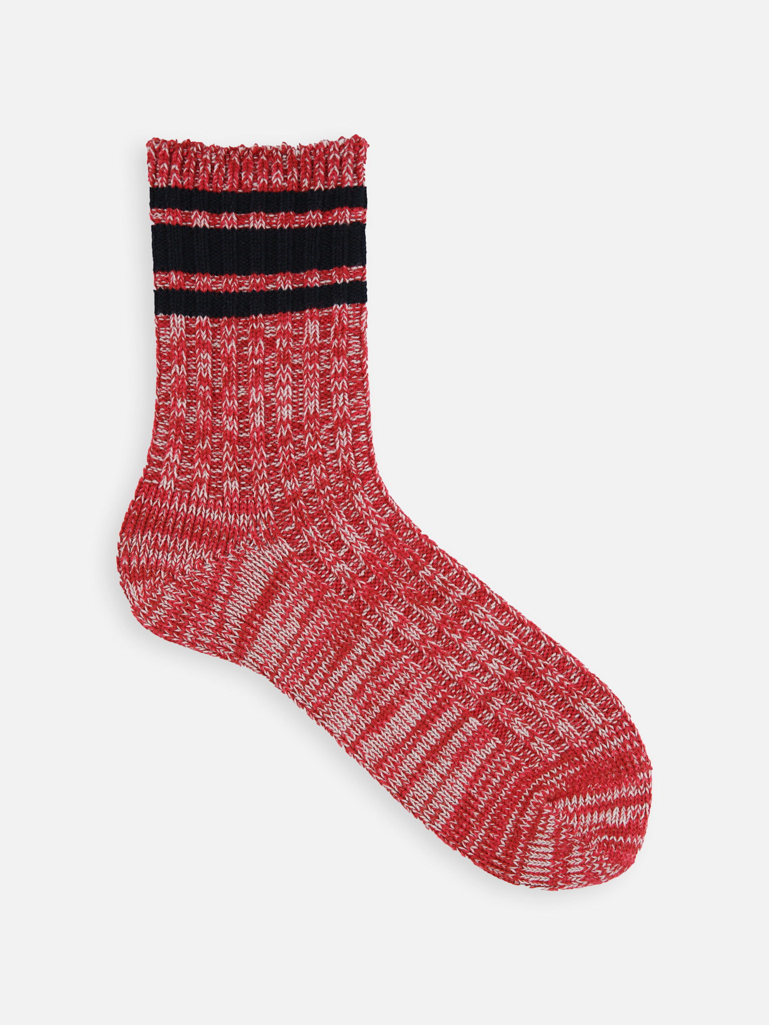 Top Wide Stripe Low Gauge Crew Socks M