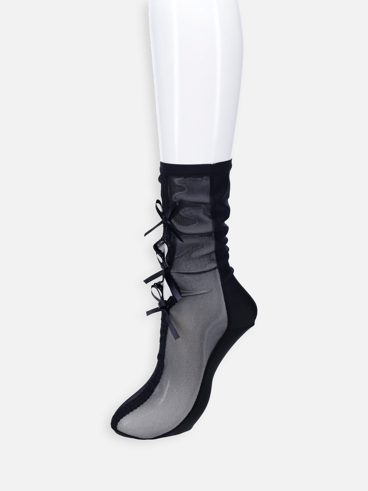 Calcetines transparentes hasta la rodilla con cordones