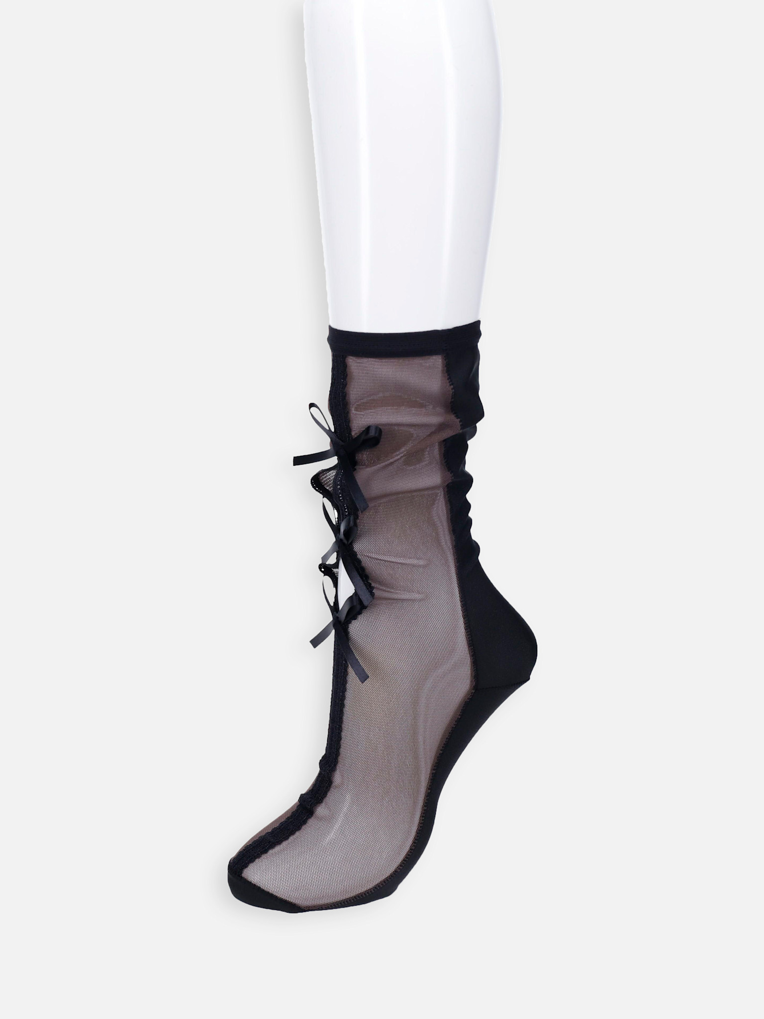 Calcetines transparentes hasta la rodilla con cordones