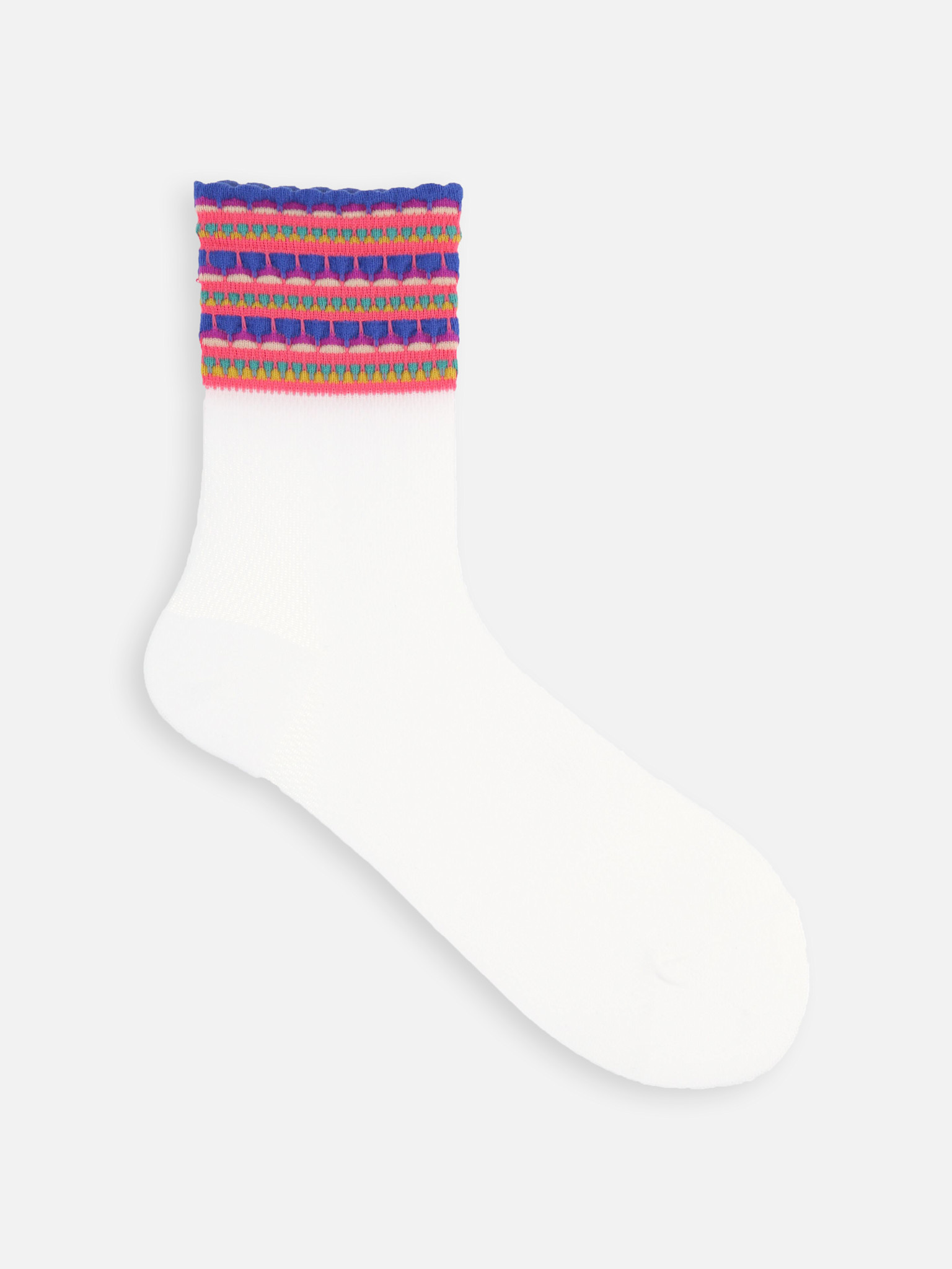 Socquette ajourée bord multicolore