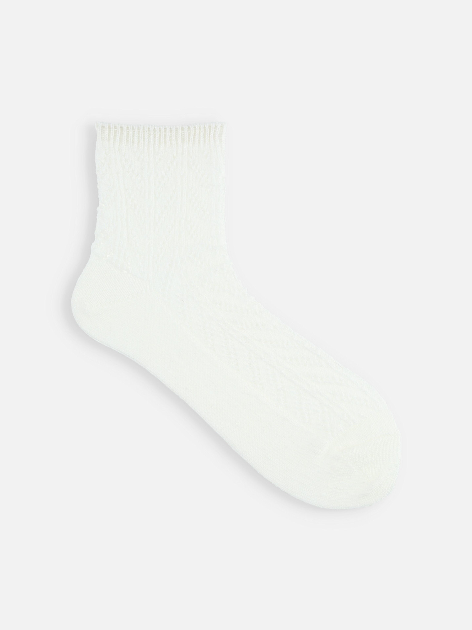 Calcetines tobilleros de lino con diseño de espiga calada